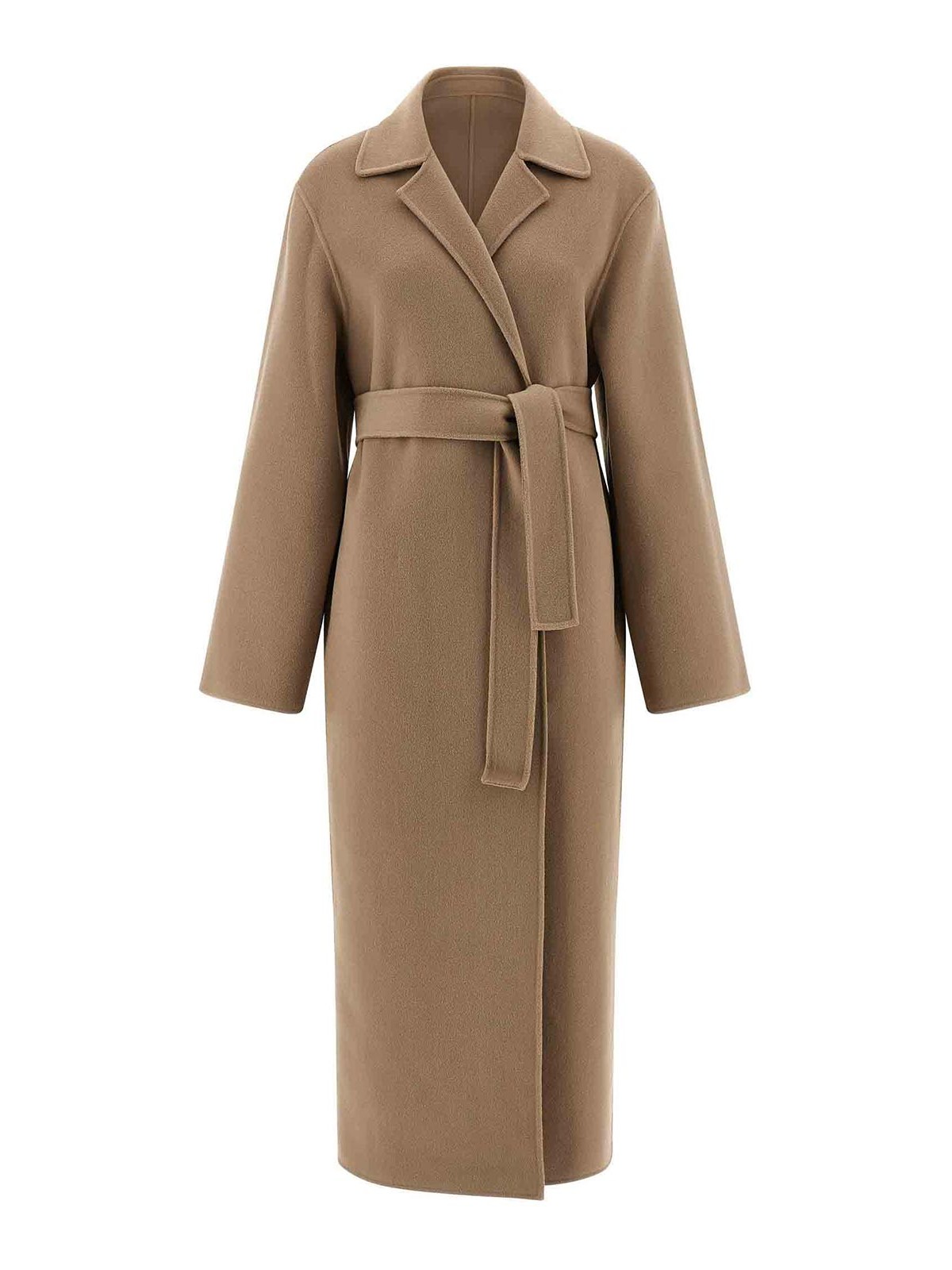 Alberta Ferretti Double Cloth Coat Coats And Trench Coats Beige In Brown