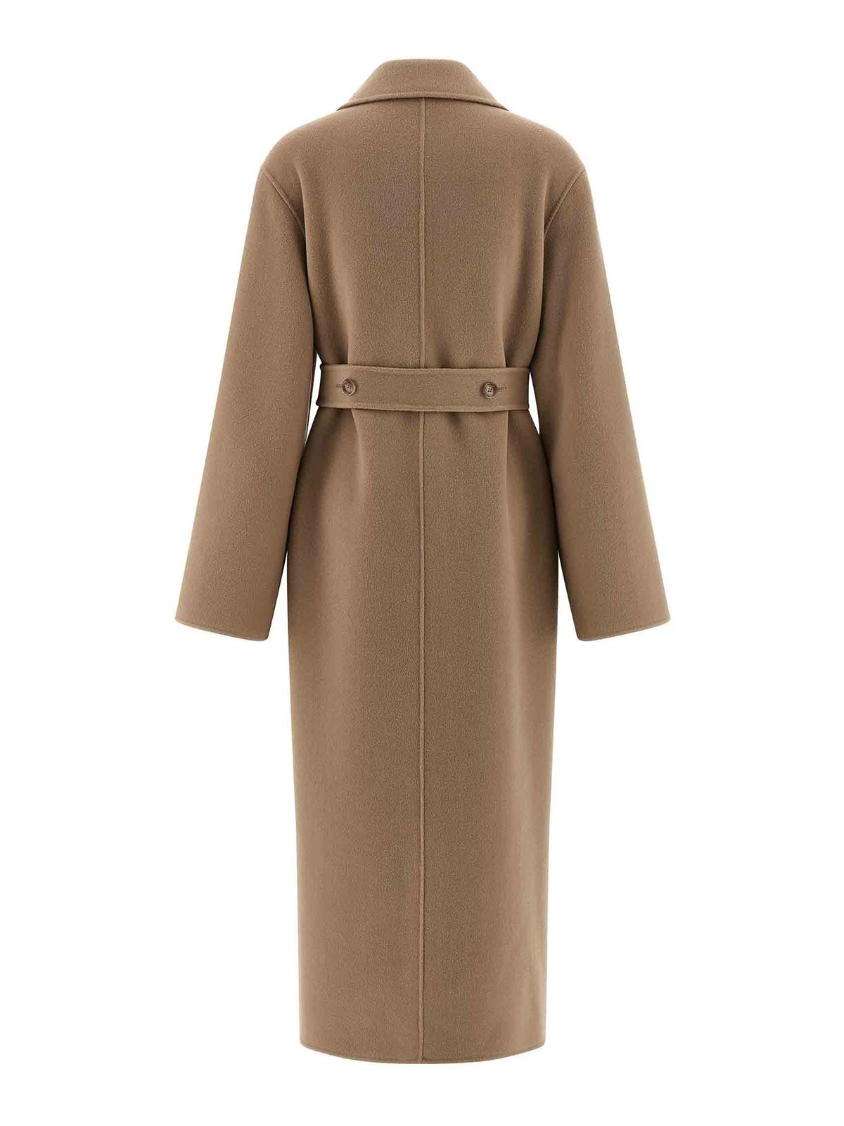 Alberta Ferretti Double Cloth Coat Coats And Trench Coats Beige In Brown