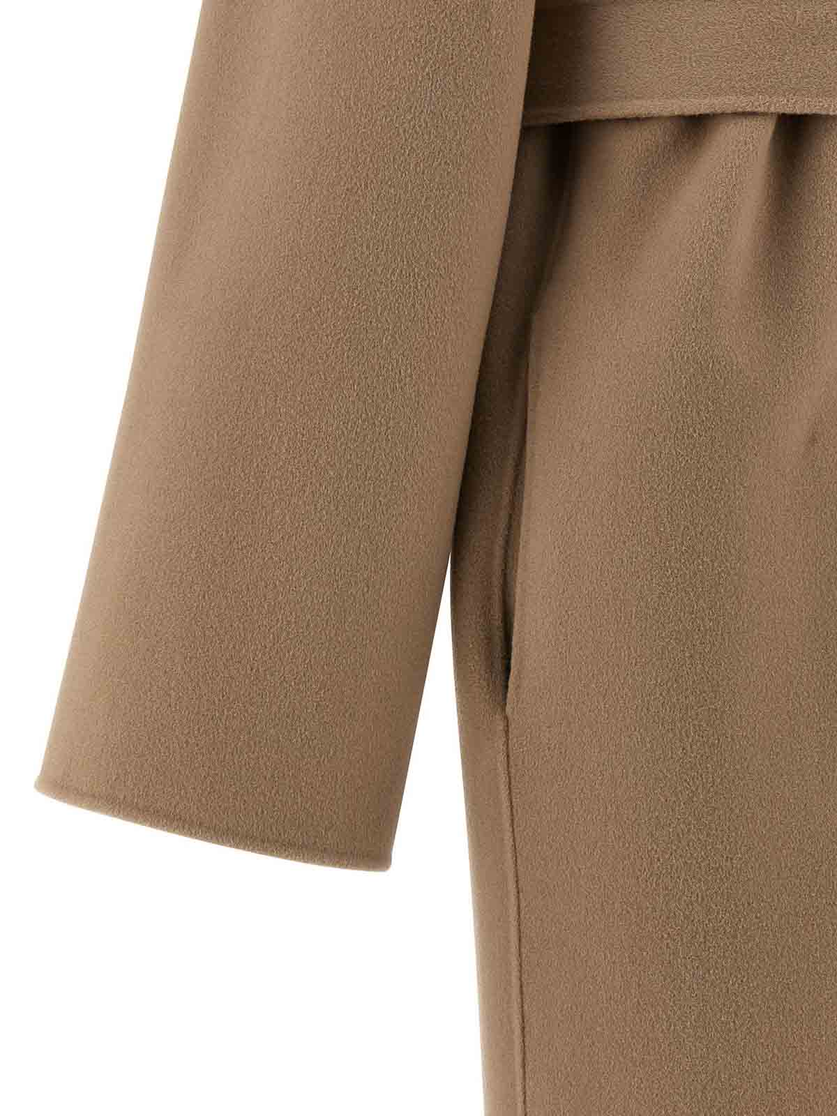 Alberta Ferretti Double Cloth Coat Coats And Trench Coats Beige In Brown