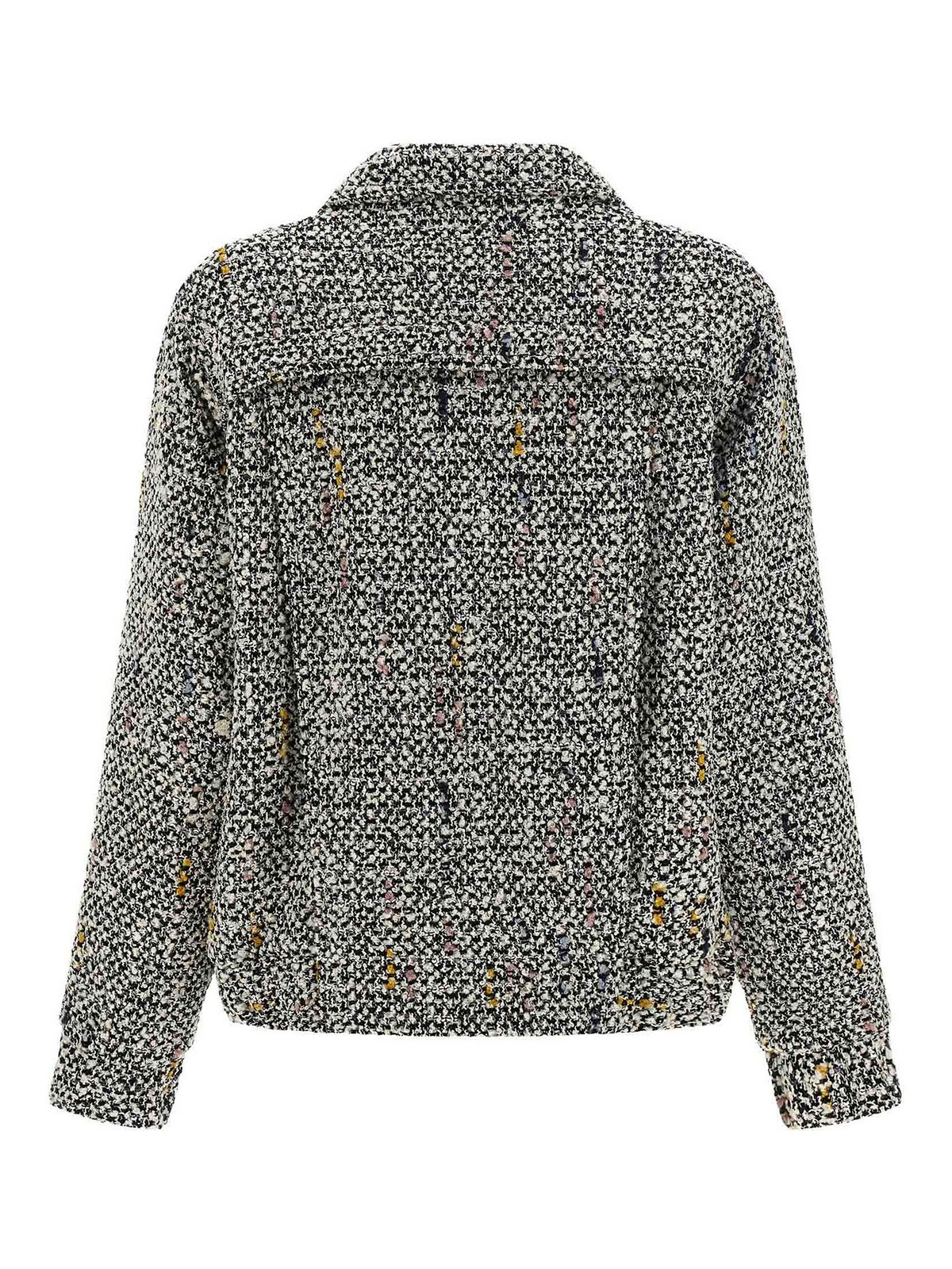 Alessandra Rich Women Tweed Bomber Jacket In White