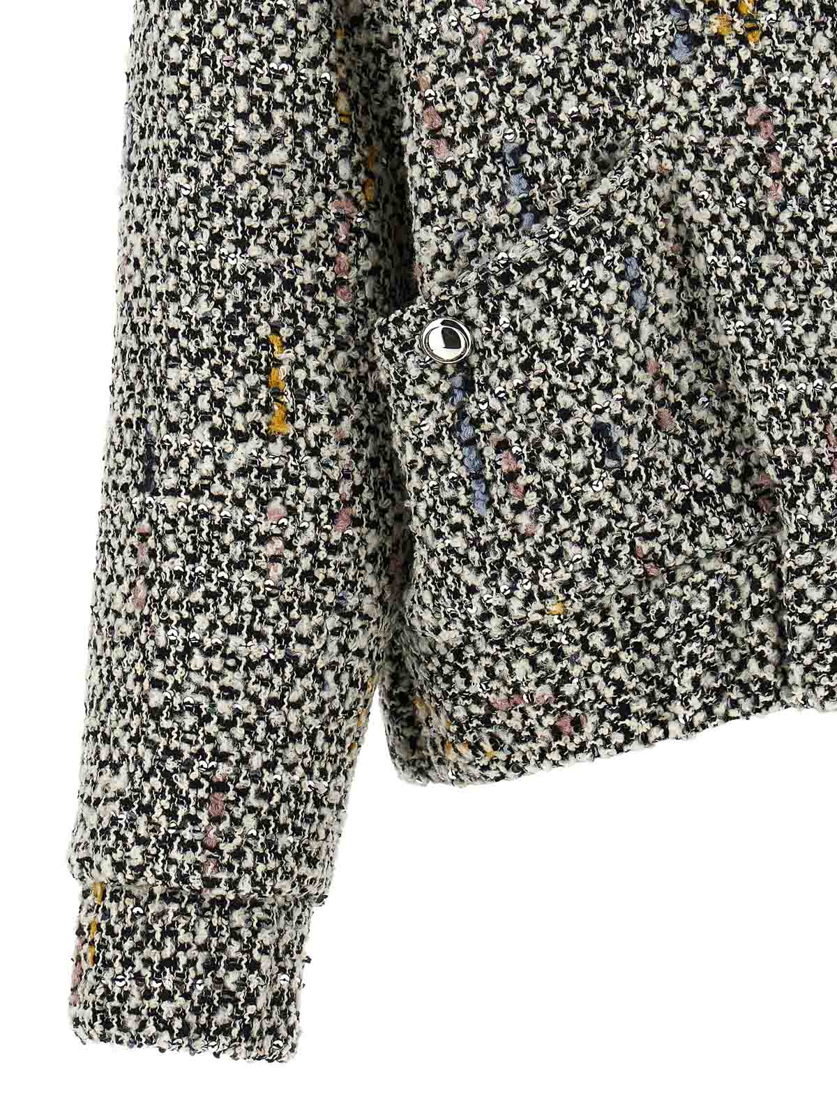 Alessandra Rich Women Tweed Bomber Jacket In White