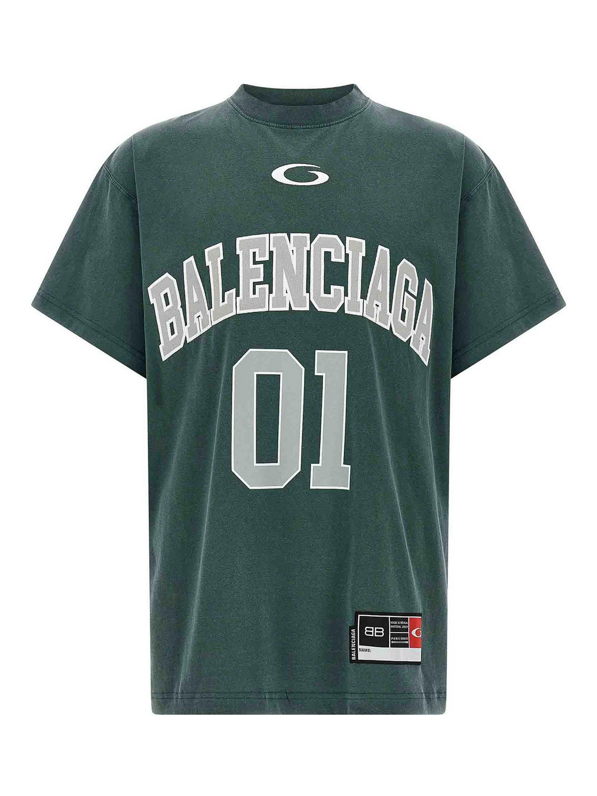 Balenciaga Graphic Print Basketball Short Sleeve T-shirt In Green