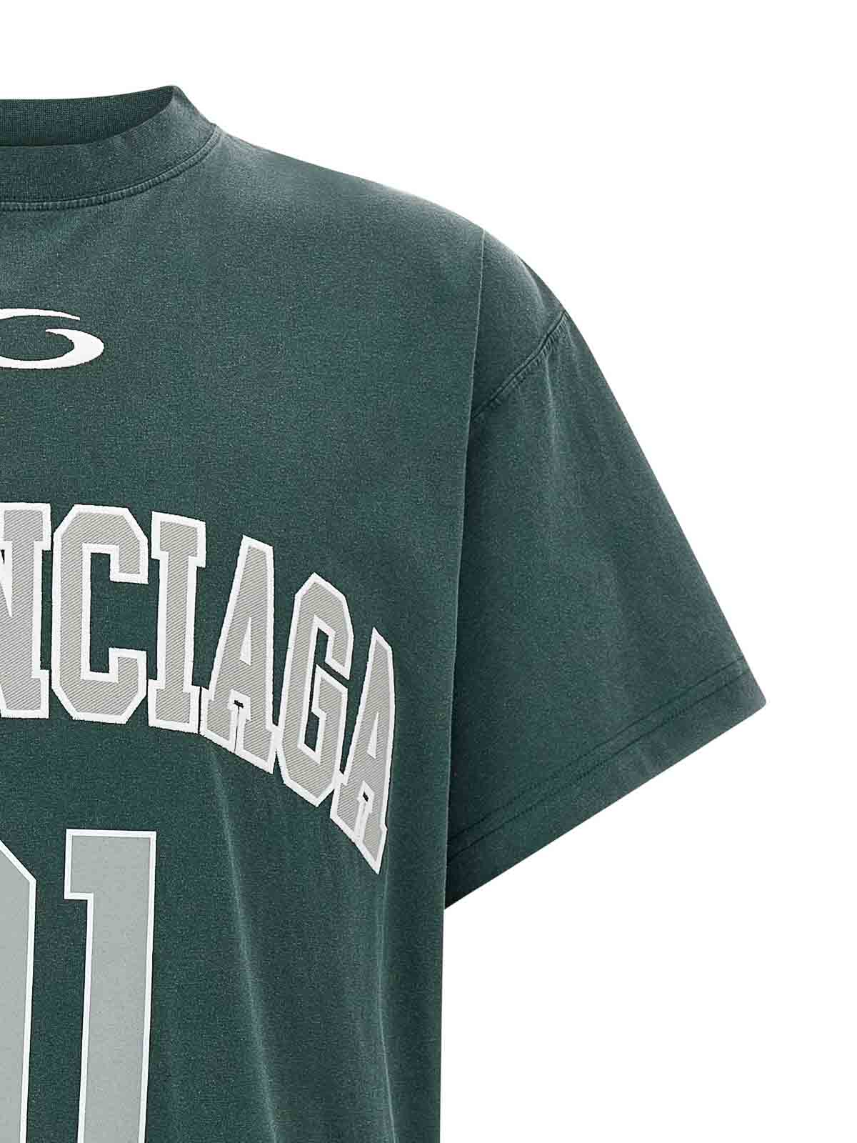 Balenciaga Graphic Print Basketball Short Sleeve T-shirt In Green