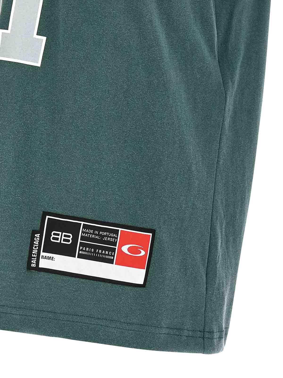Balenciaga Graphic Print Basketball Short Sleeve T-shirt In Green