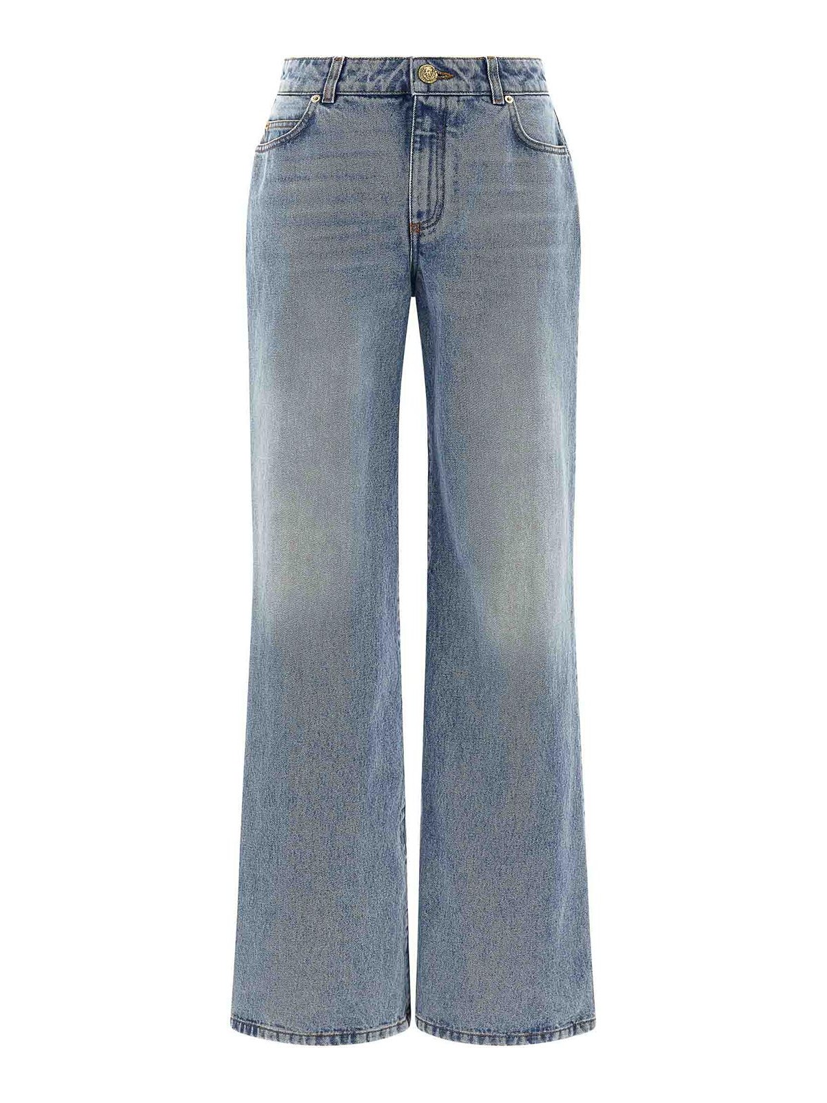 Balmain Straight Leg Jeans In Blue