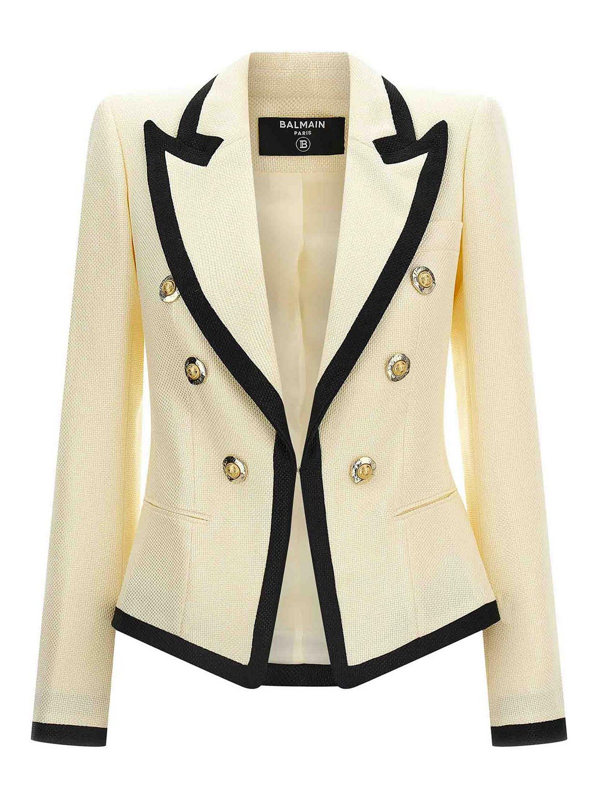 Balmain Maxi Shoulder Strap Blazer In White