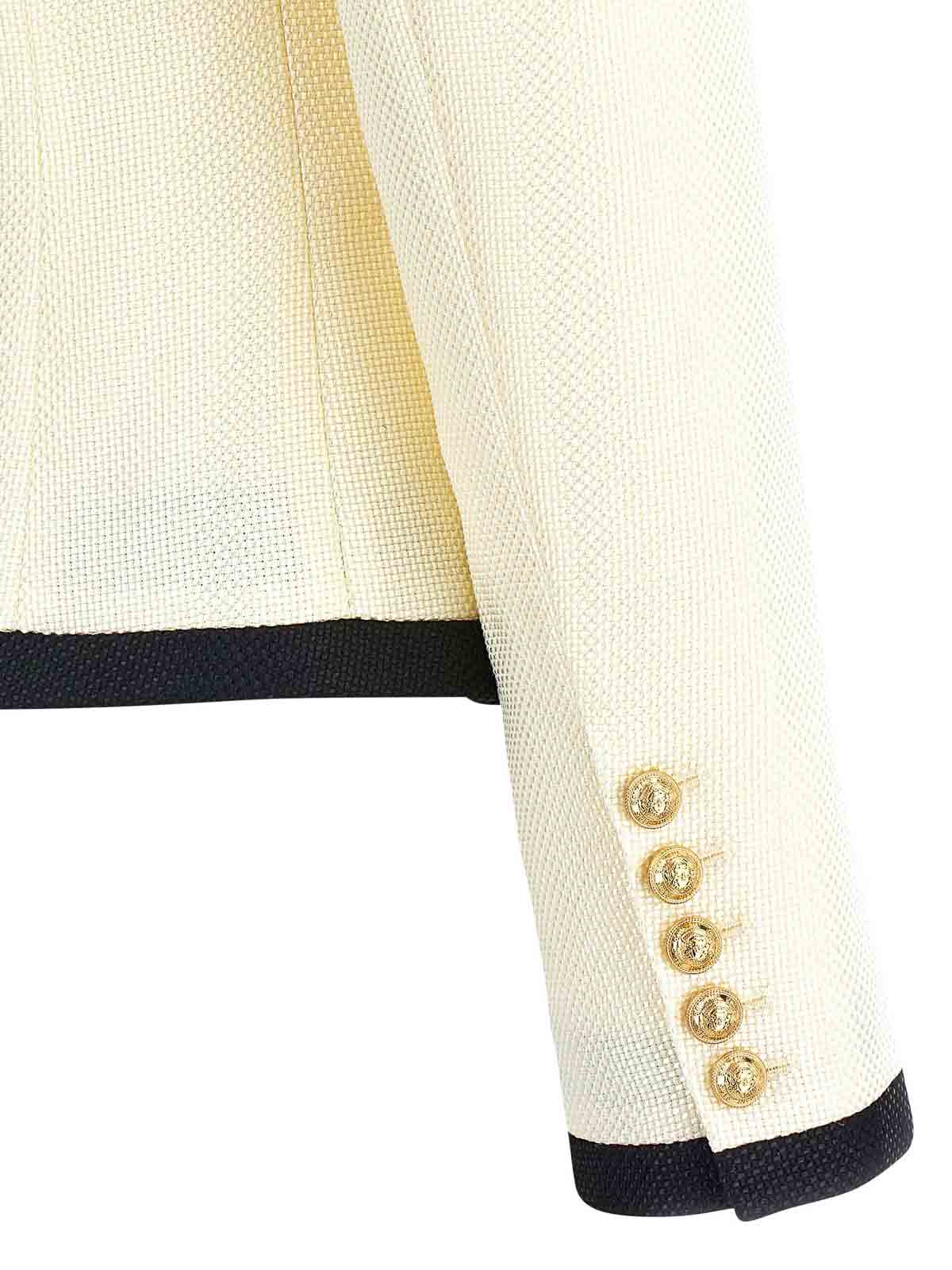 Balmain Women Maxi Shoulder Strap Blazer In Yellow