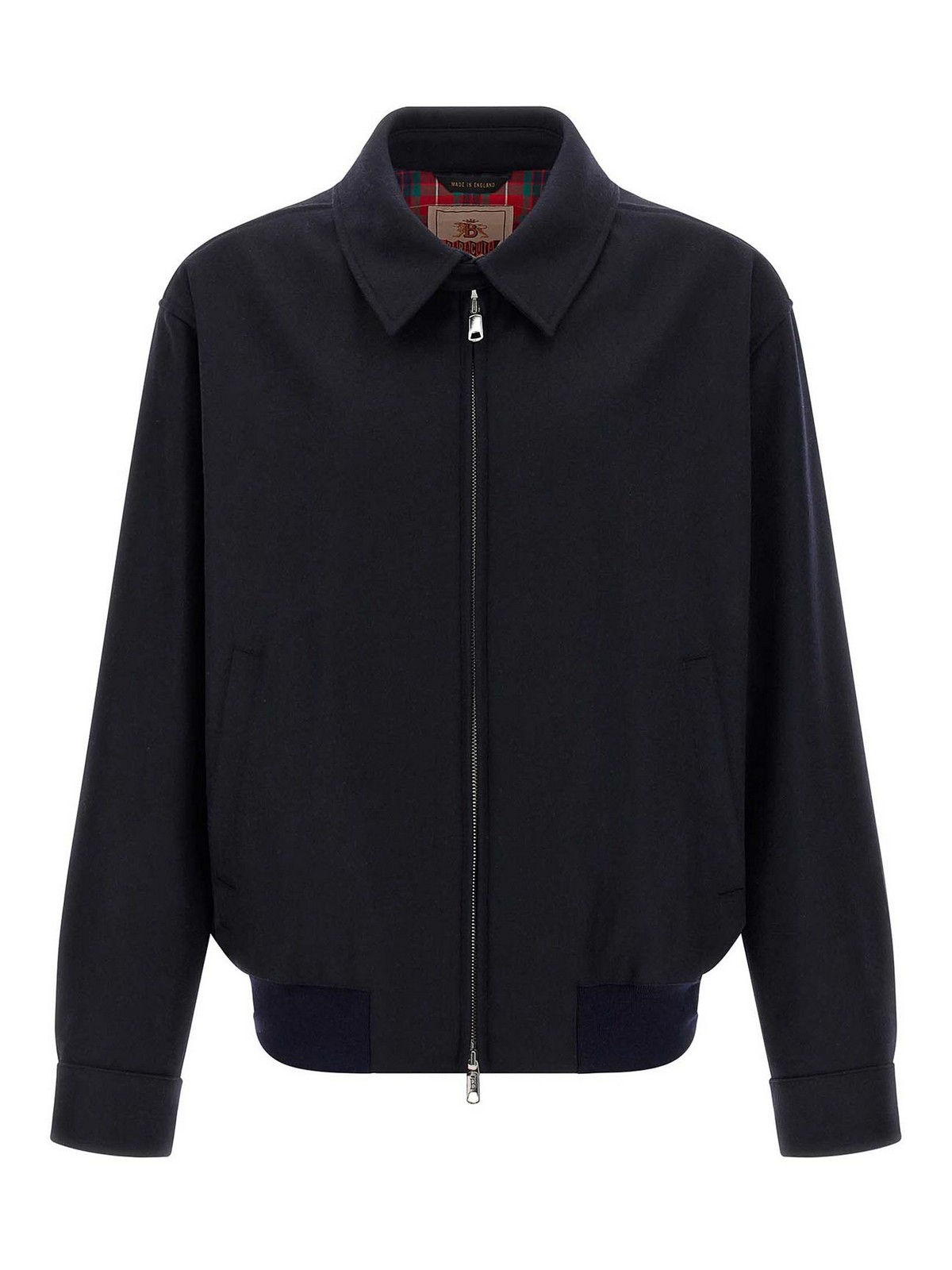 Baracuta Melton G18 Sweater Jacket With Buttoned Cuffs In Blue