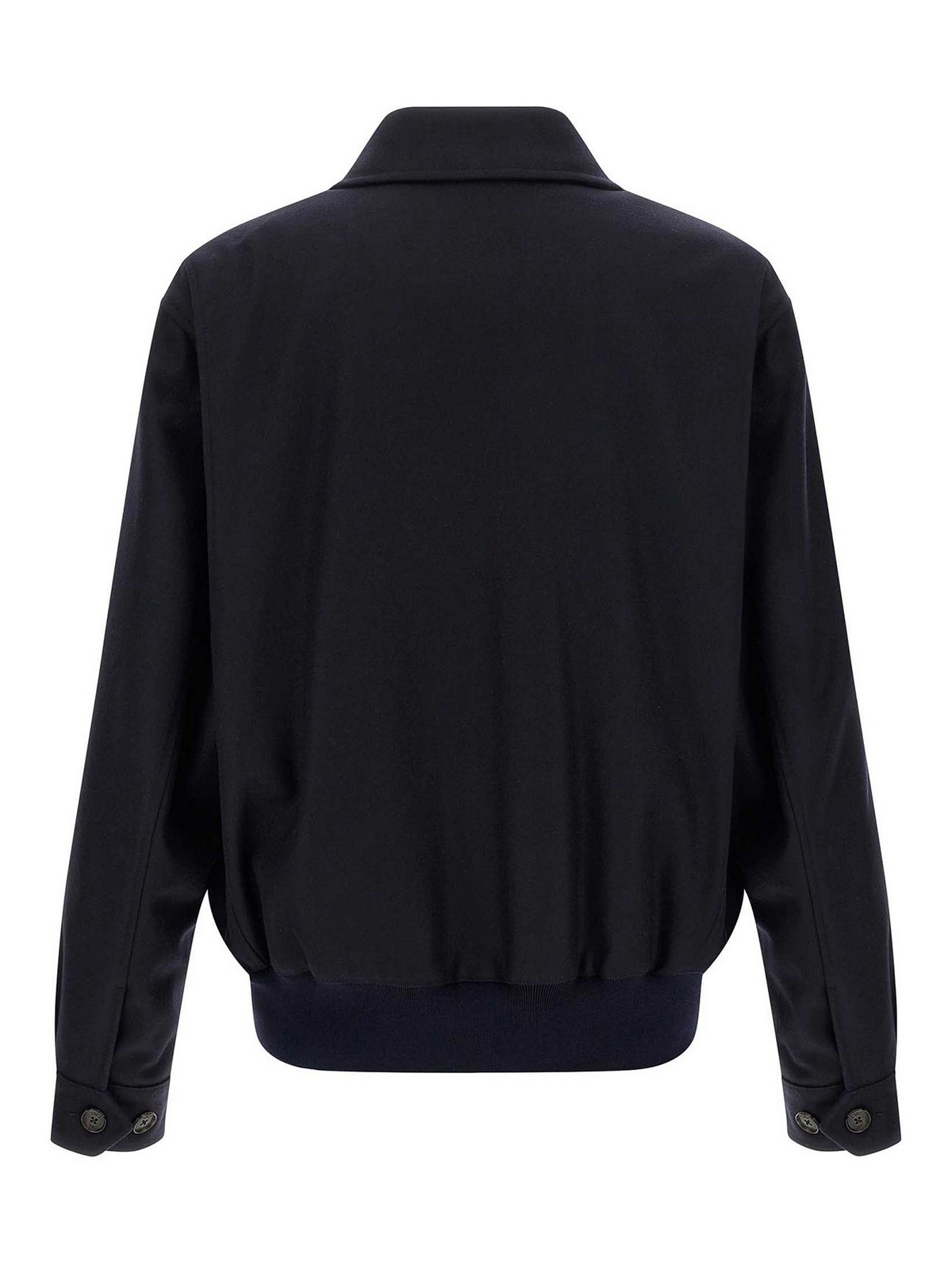 Baracuta Melton G18 Sweater Jacket With Buttoned Cuffs In Blue