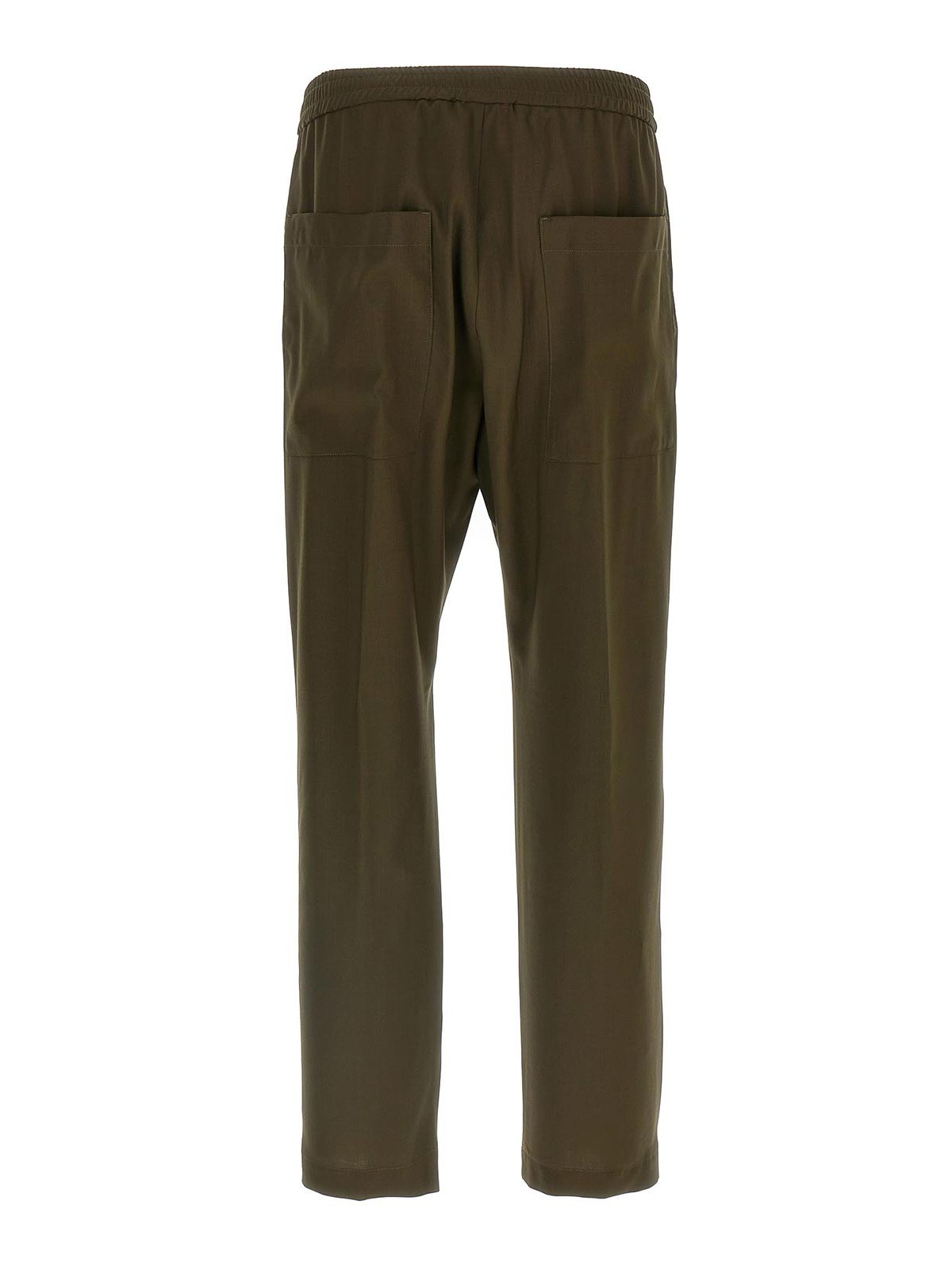 Barena Venezia Straight Leg Elastic Waistband Pants With Back Pockets In Brown