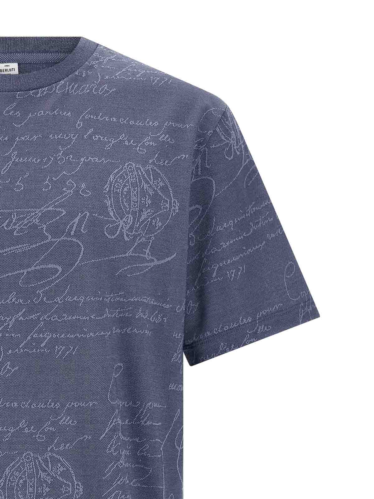 Berluti Crew Neck Short-sleeved T-shirt In Blue