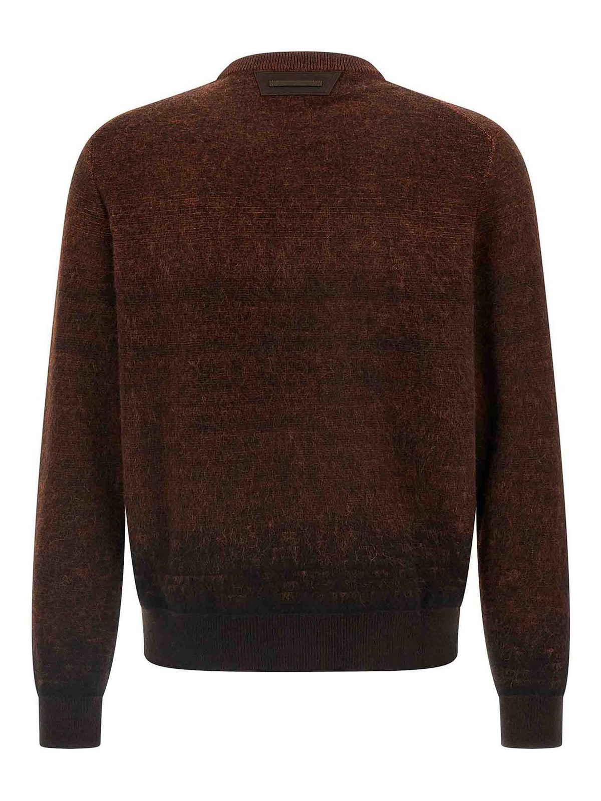 Berluti Ribbed Knit Sweater Textured Fabric In Brown