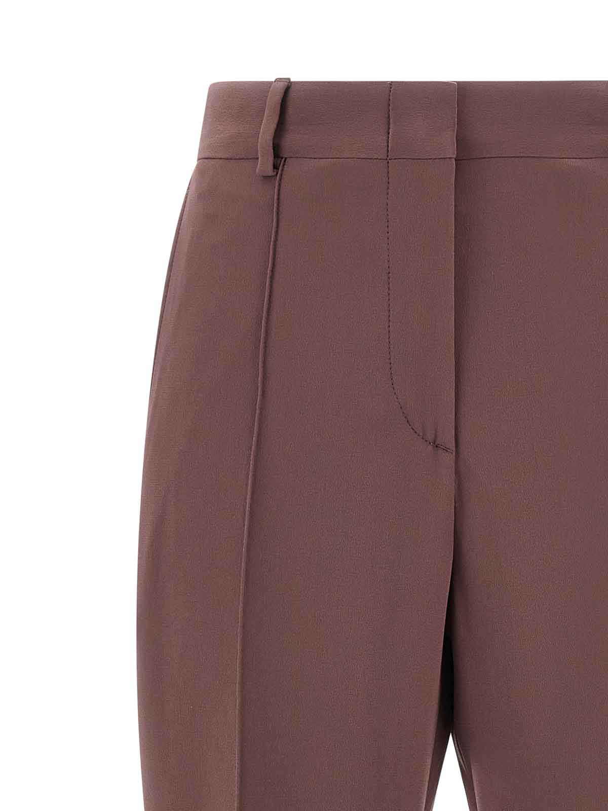 Brioni Pink Silk Pants In Burgundy