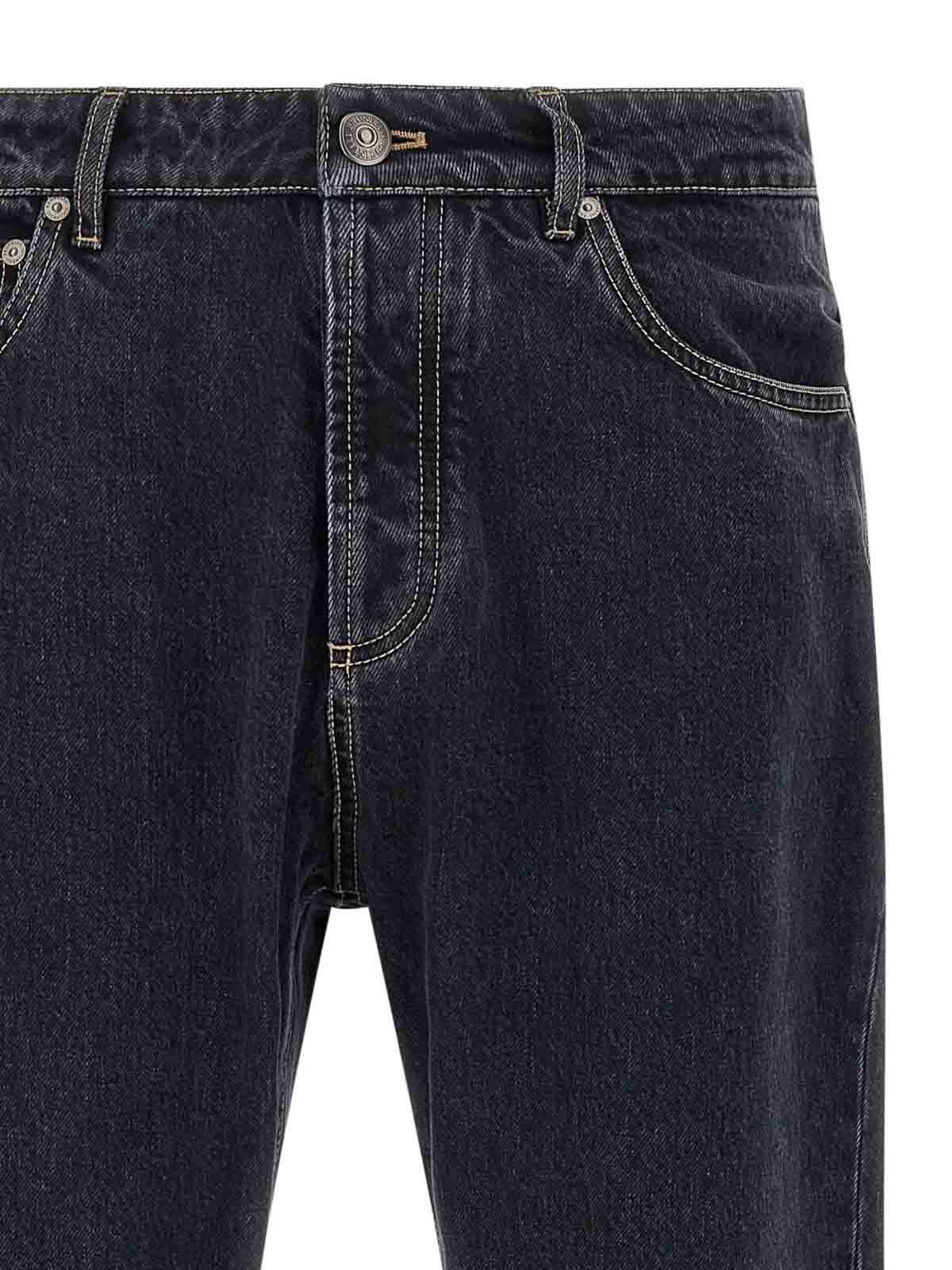 Brunello Cucinelli Rolled Cuff Five-pocket Denim Trousers In Gray