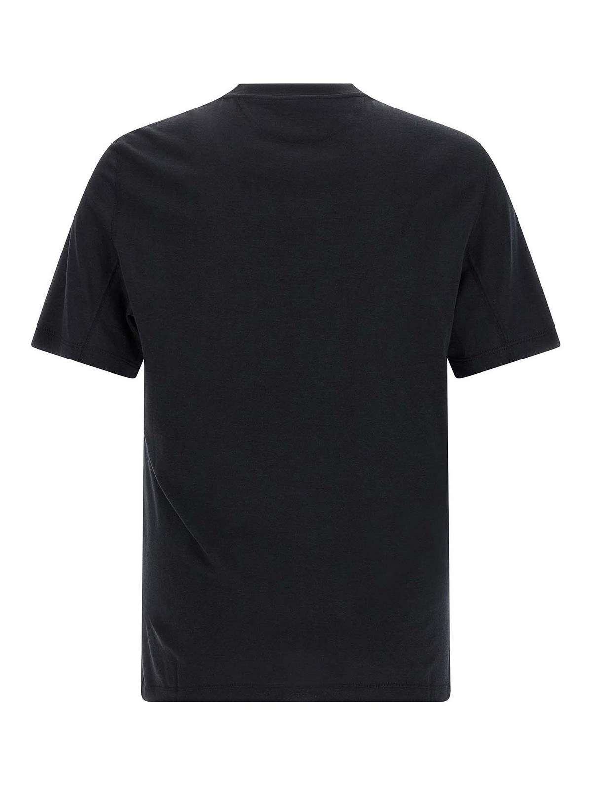 Brunello Cucinelli Silk And Cotton Blend Crew Neck T-shirt In Black
