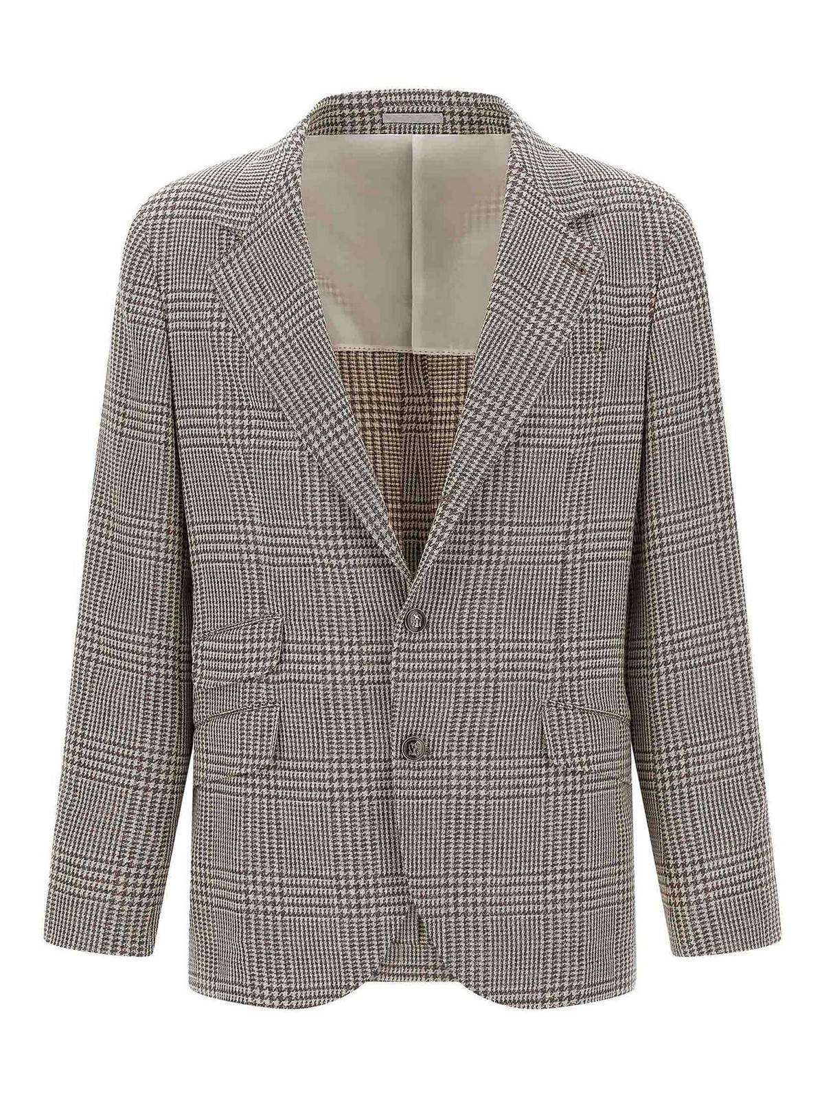 Brunello Cucinelli Houndstooth Blazer In Multi
