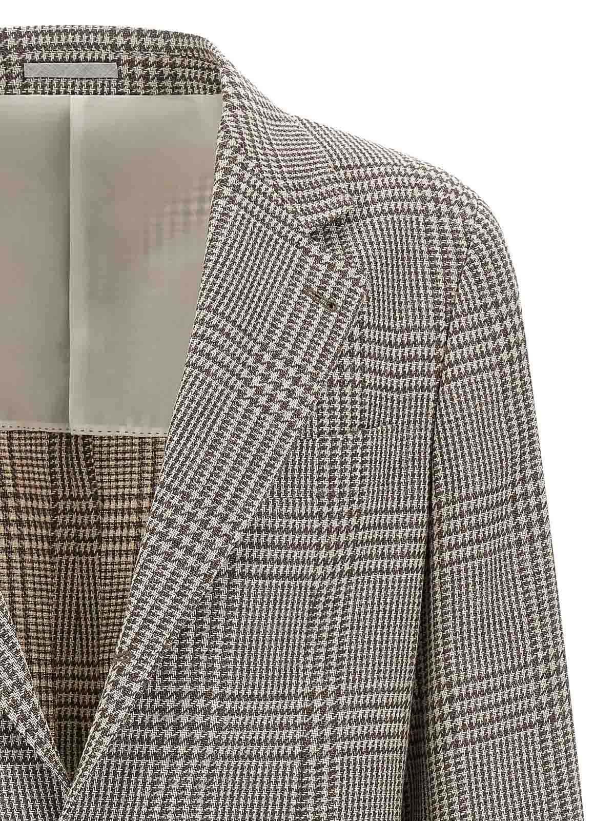 Brunello Cucinelli Houndstooth Blazer In Multi