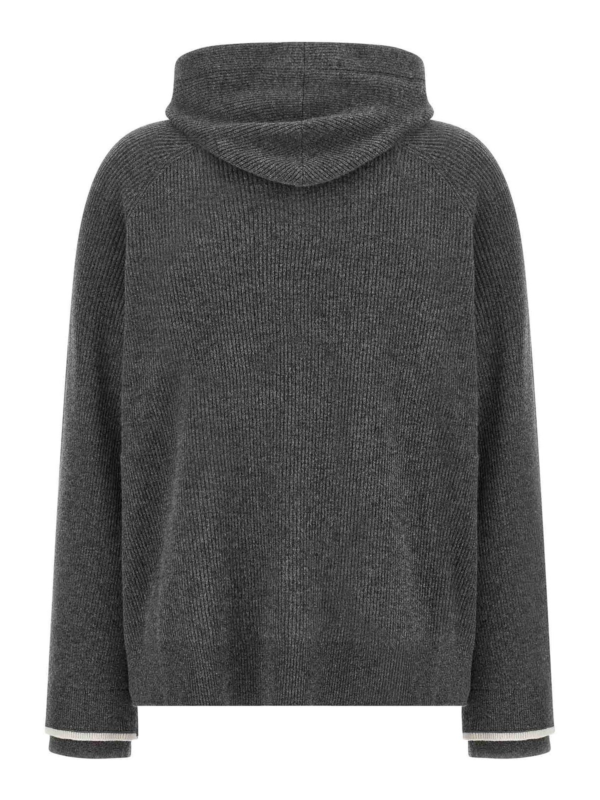 Brunello Cucinelli Hooded Sweater In Gray
