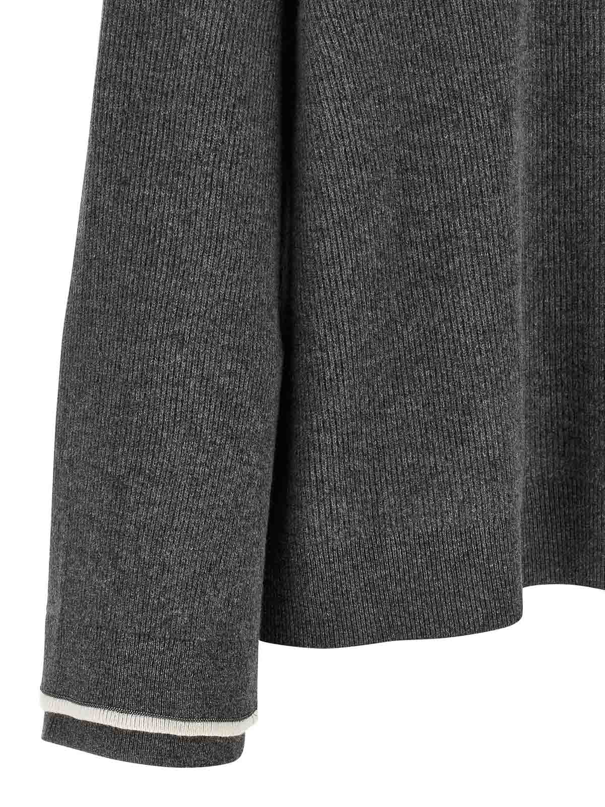 Brunello Cucinelli Hooded Sweater In Gray