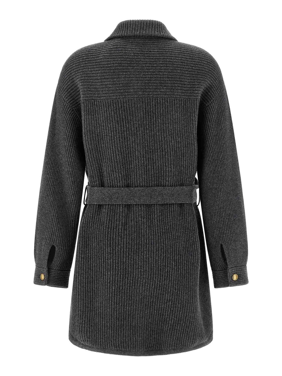 Brunello Cucinelli English Ribbed Cardigan In Gray