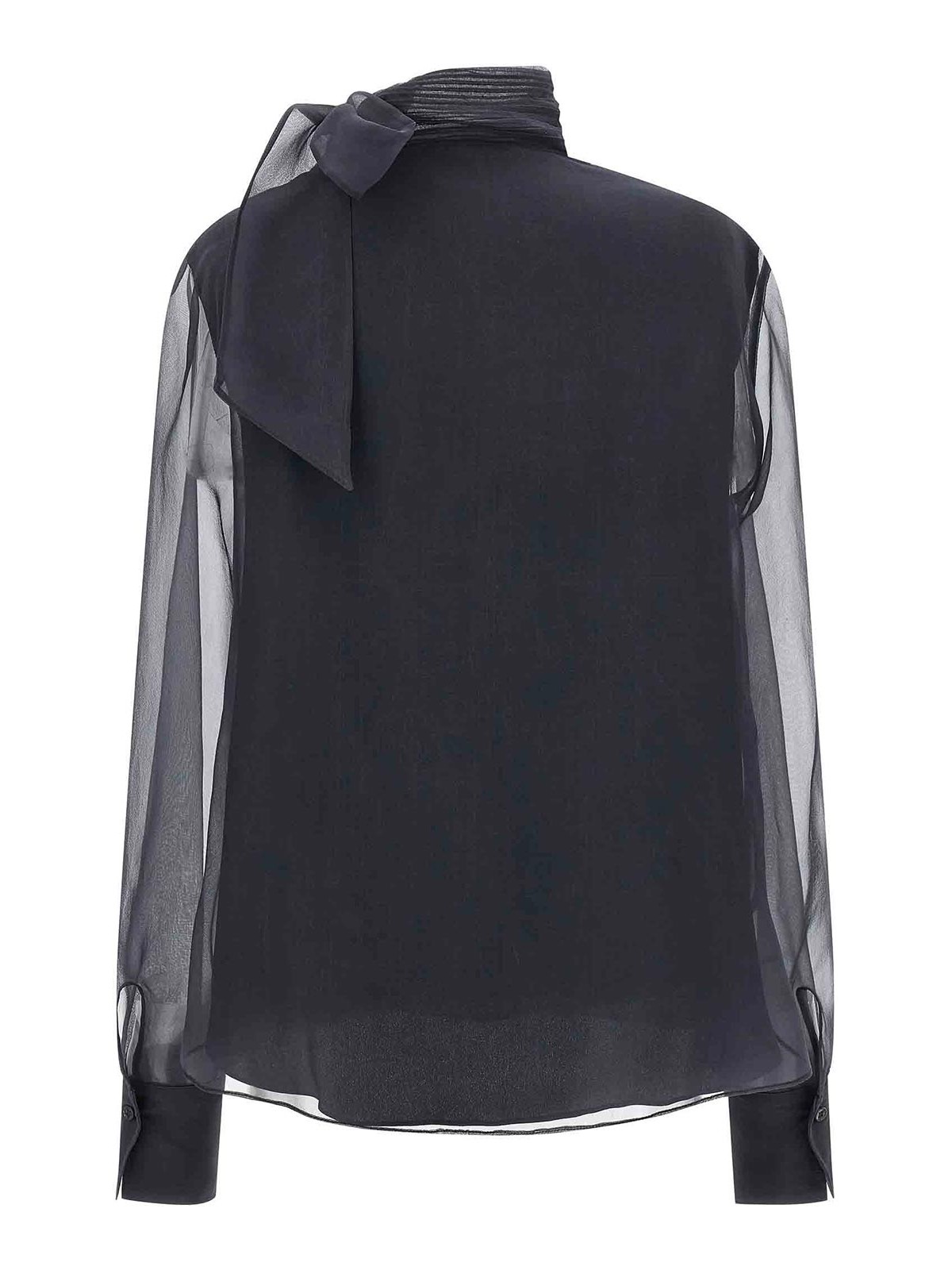 Brunello Cucinelli Crispy Silk Blouse Shirt And Blouse Gray In Gray
