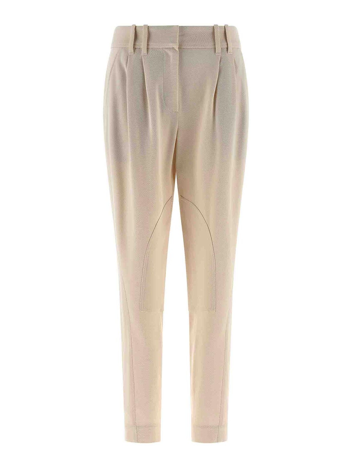 Brunello Cucinelli Equestrian Pants Beige In White