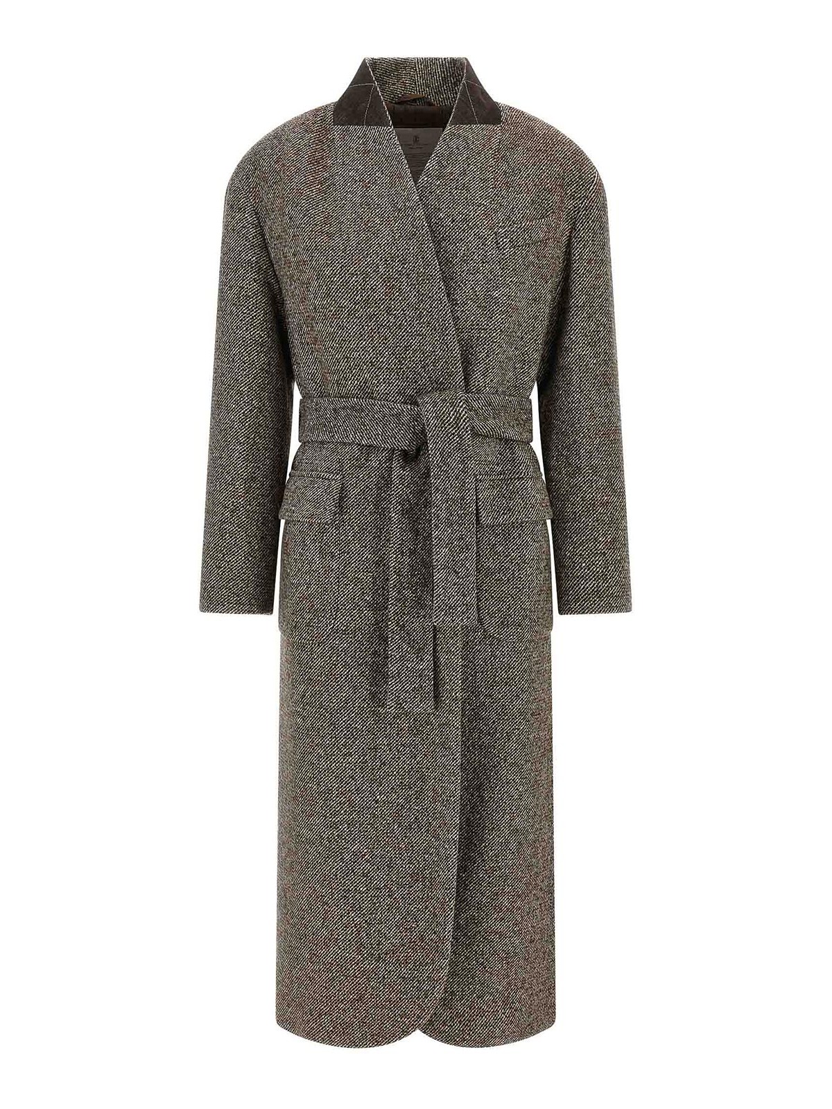 Brunello Cucinelli Single-breasted Coat In Brown