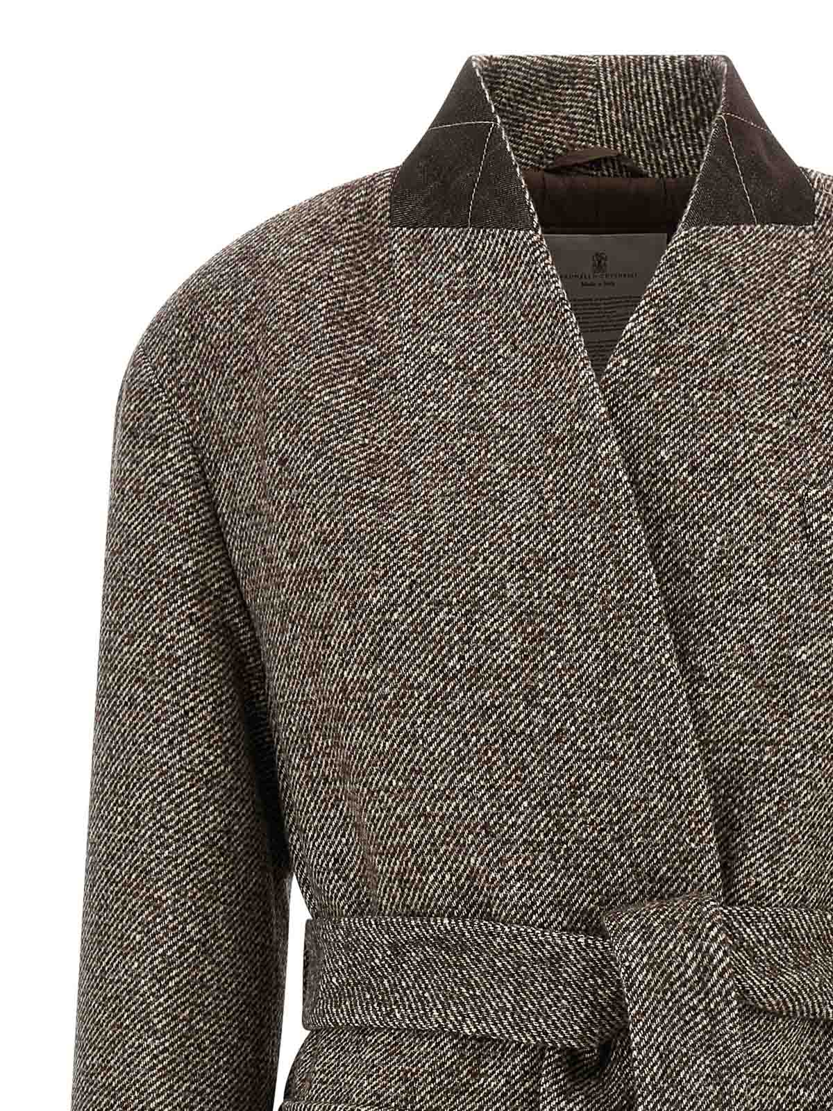 Brunello Cucinelli Single-breasted Coat In Brown