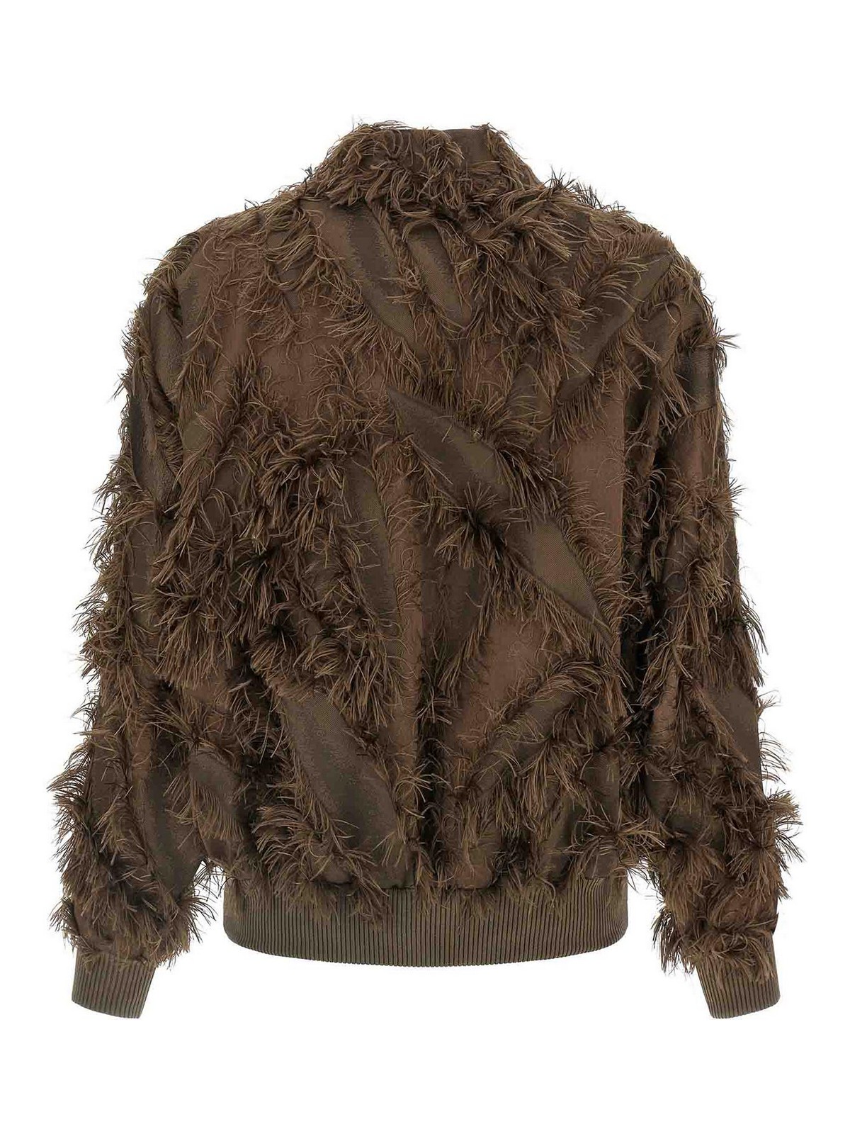 Brunello Cucinelli Fil Coup Bomber Jacket In Brown
