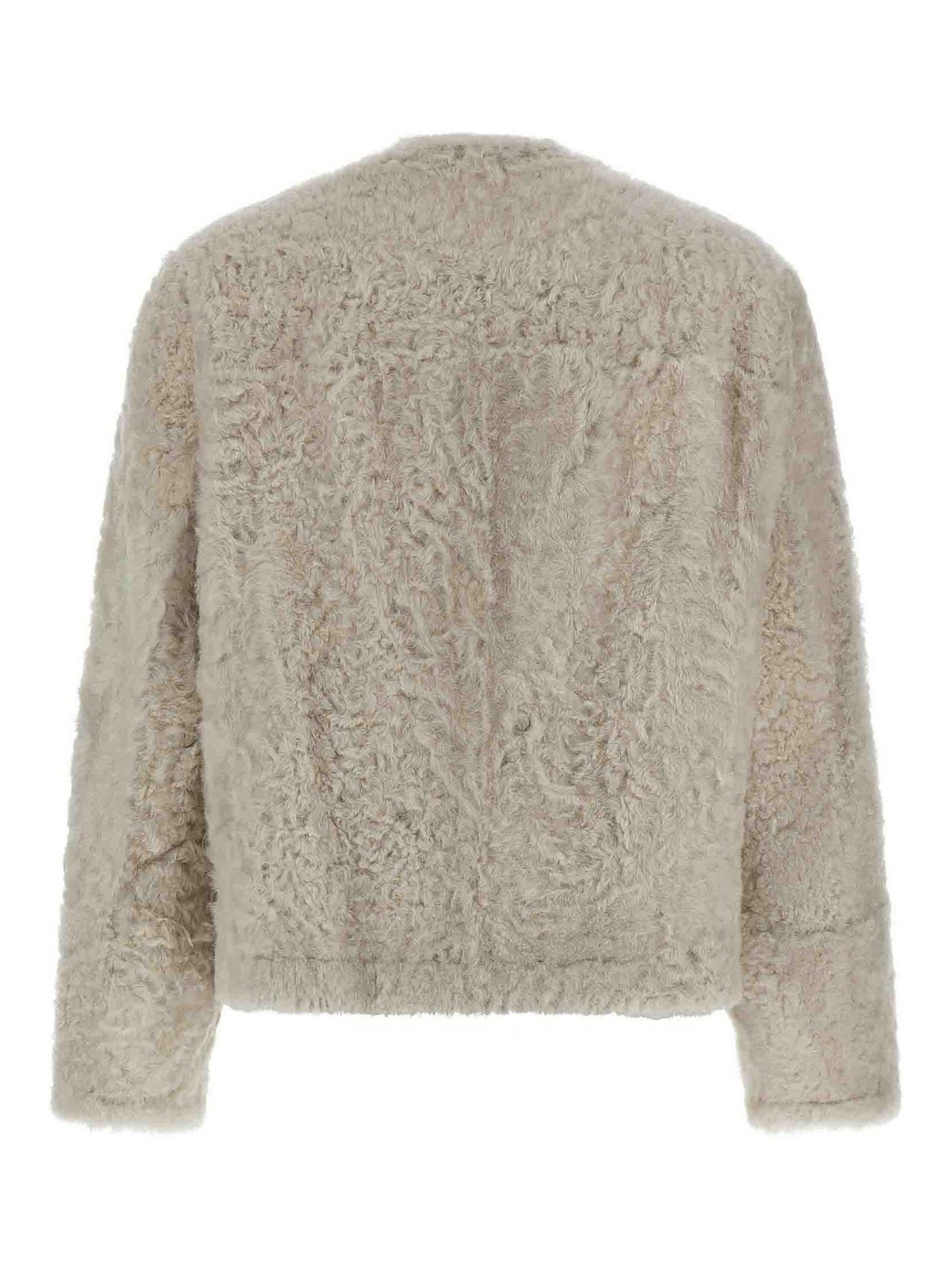 Brunello Cucinelli Reversible Faux Fur Double-breasted Jacket In Gray