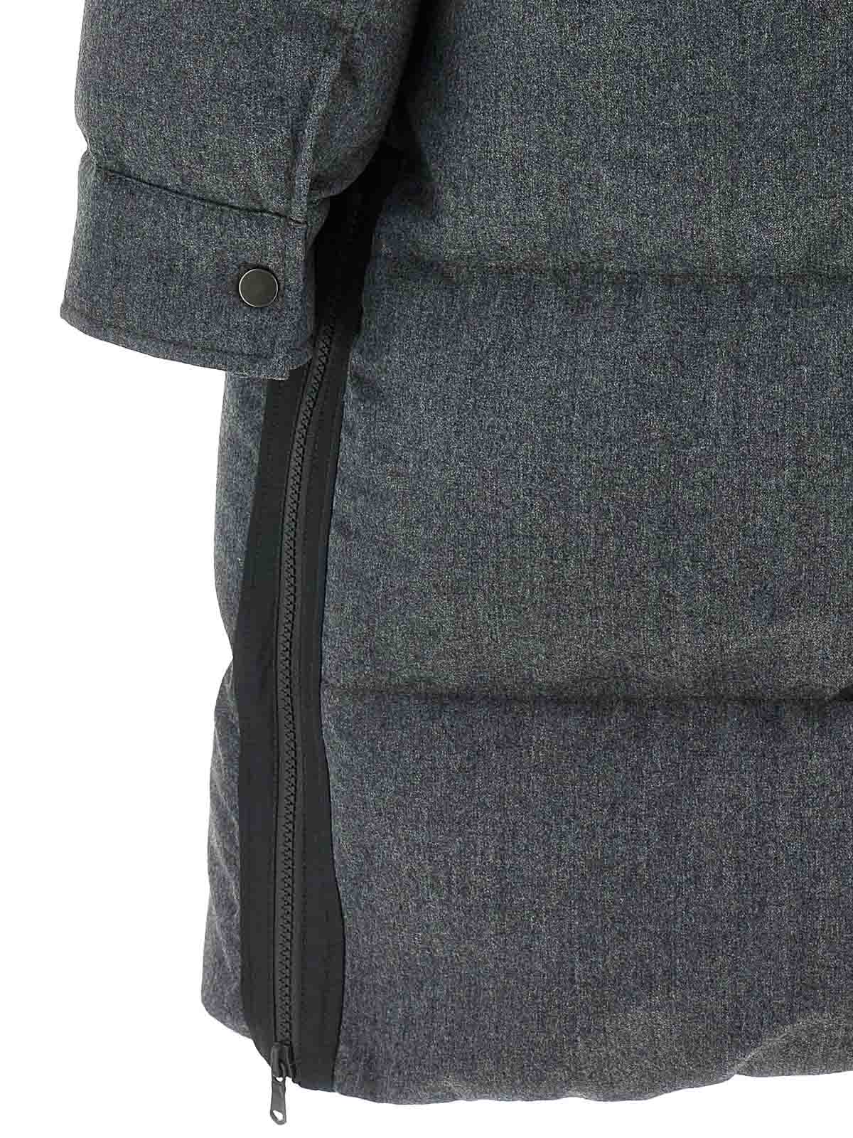 Brunello Cucinelli Shiny Zipper Pull Long Down Jacket In Blue