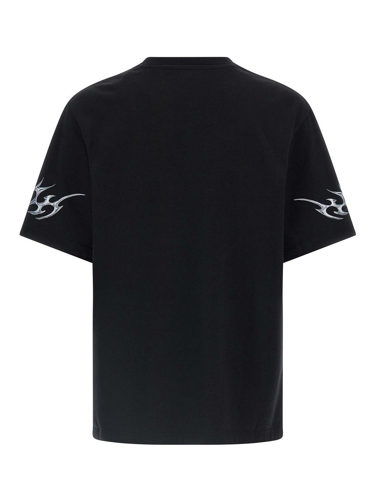 Casablanca Blades Printed Organic Cotton-jersey T-shirt In Black