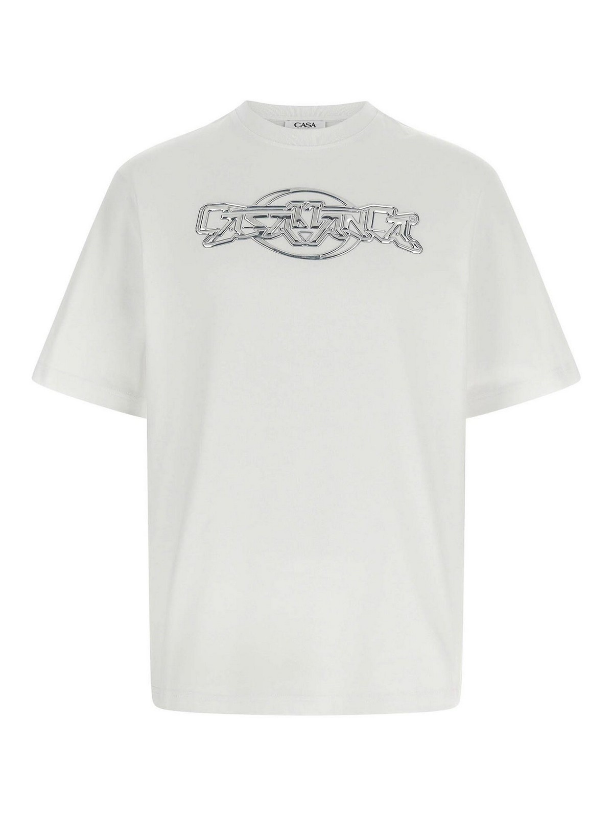 Casablanca Oversize Crew Neck T-shirt With Graphic Print In White
