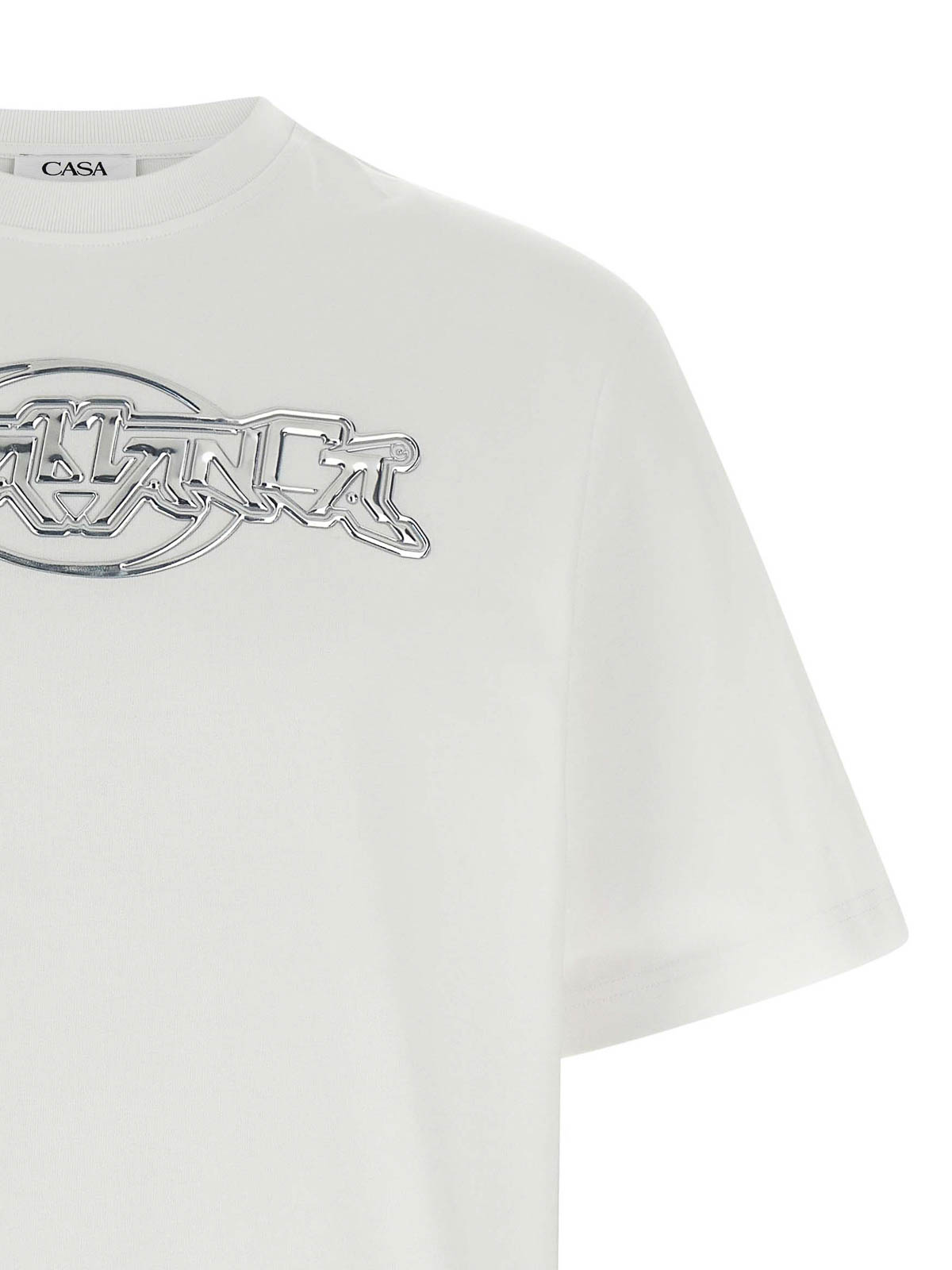 Casablanca Oversize Crew Neck T-shirt With Graphic Print In White