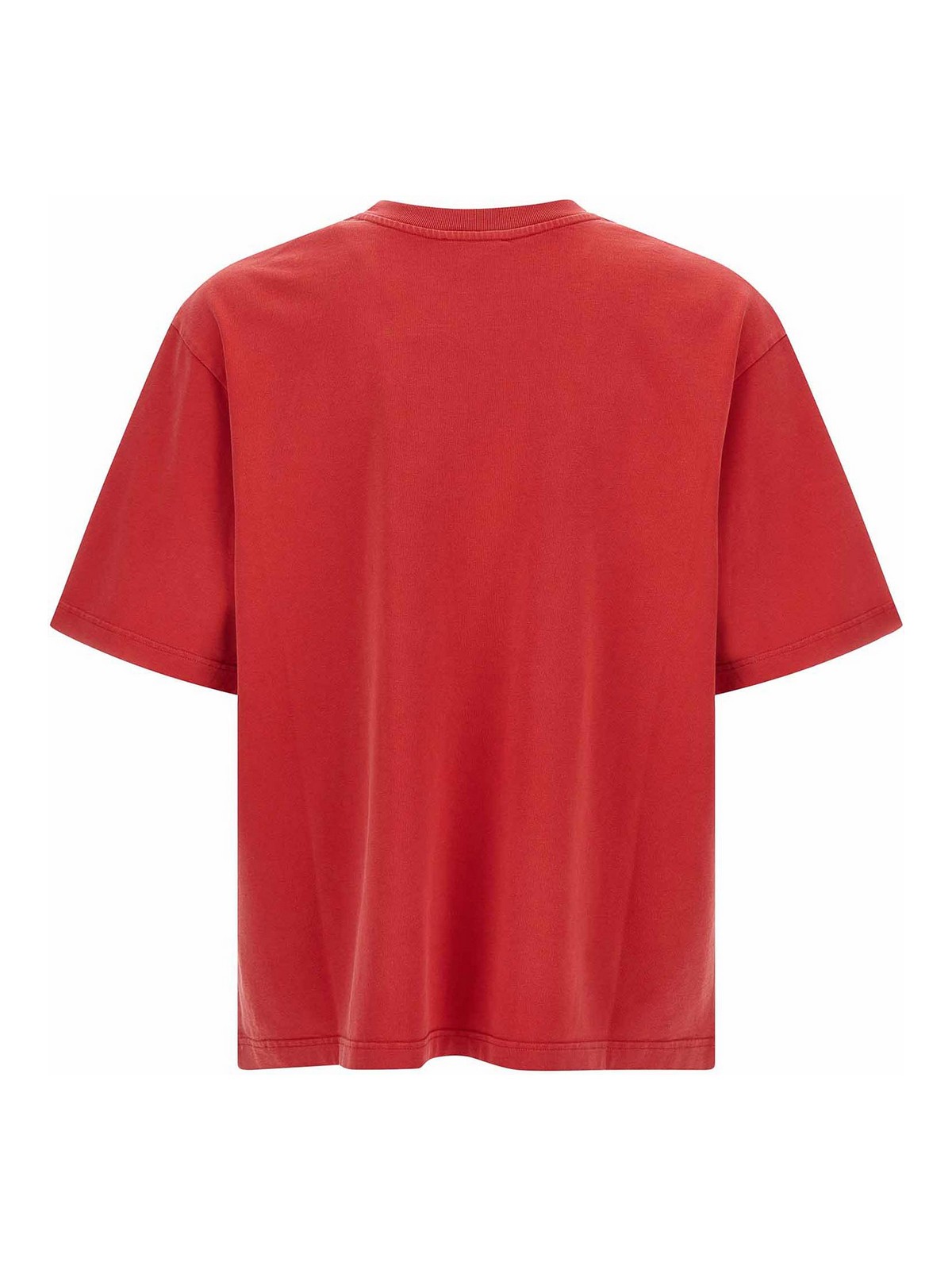 Casablanca Oversized Red Cotton T-shirt With Graphic Front Print In Red