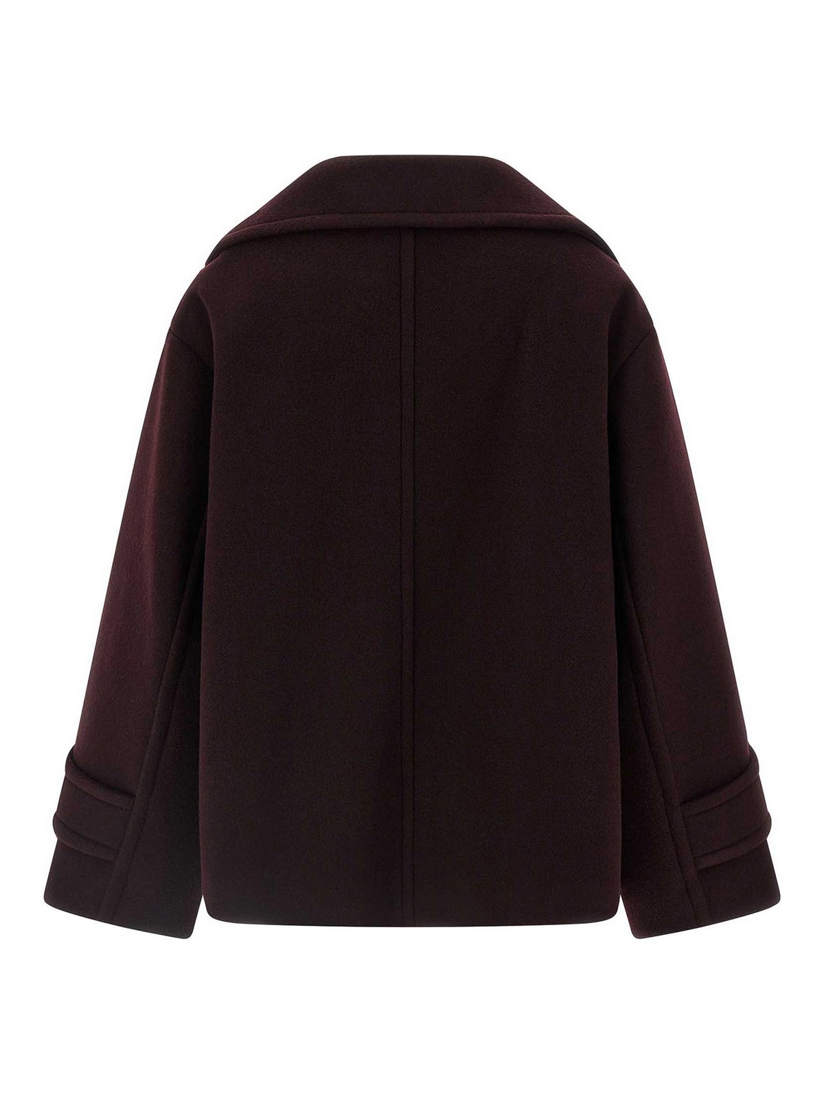Chloé Women Violet Double-breasted Jacket With Wide Notched Revers And Dropped Shoulders In Wool Ble In Brown