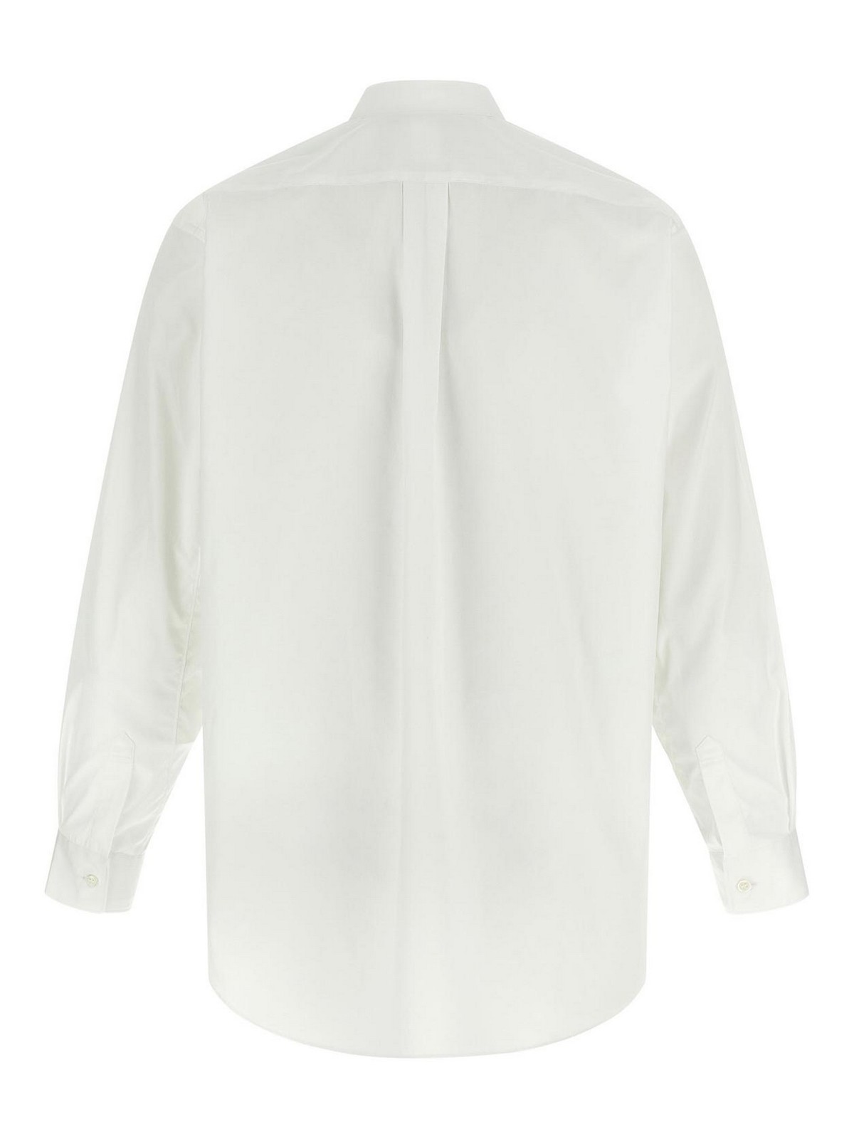 Comme Des Garçons Patterned Cotton Poplin Shirt With Contrast Details In White