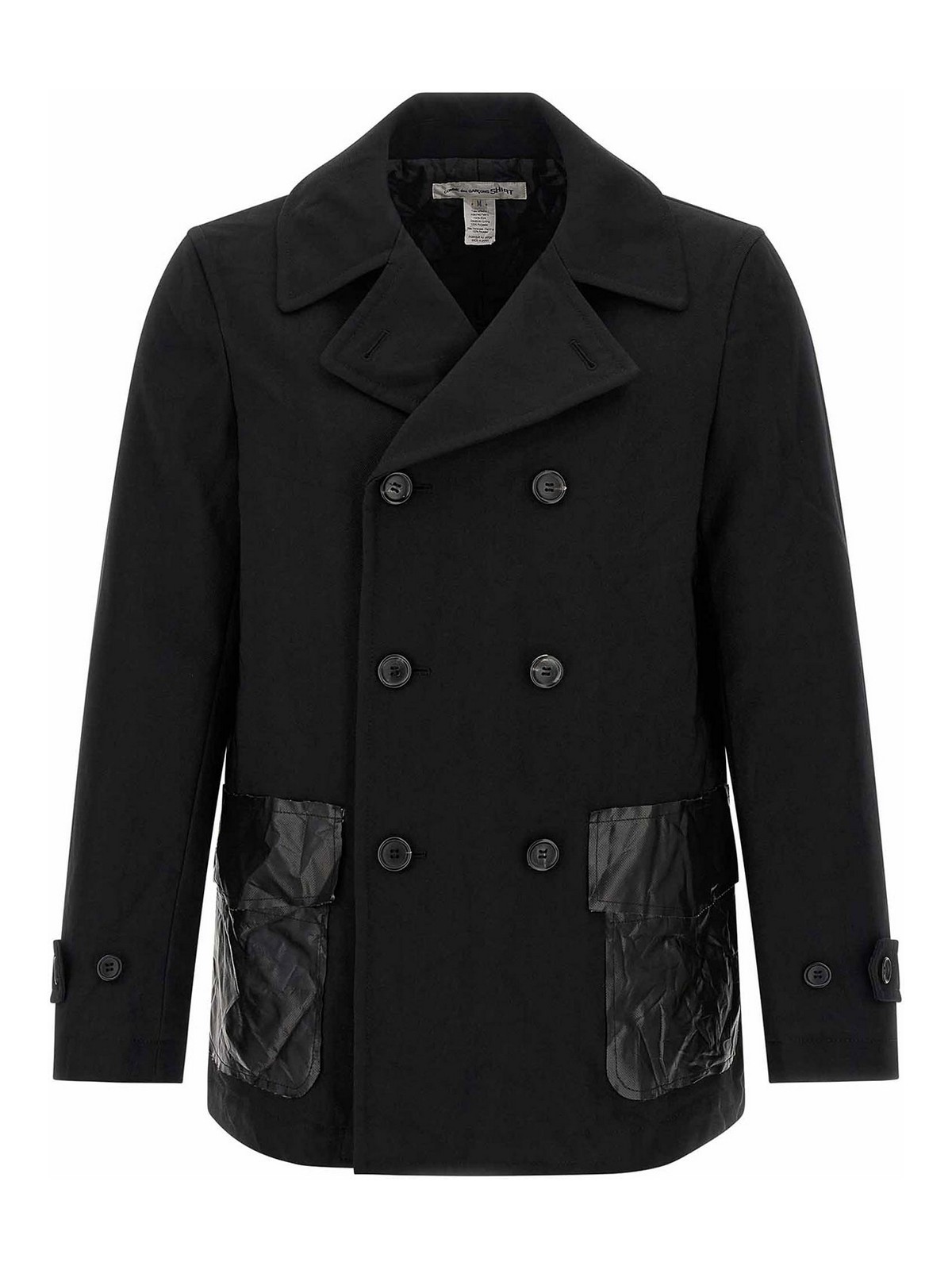 Comme Des Garçons Double-breasted Coat Featuring Notched Lapels In Black
