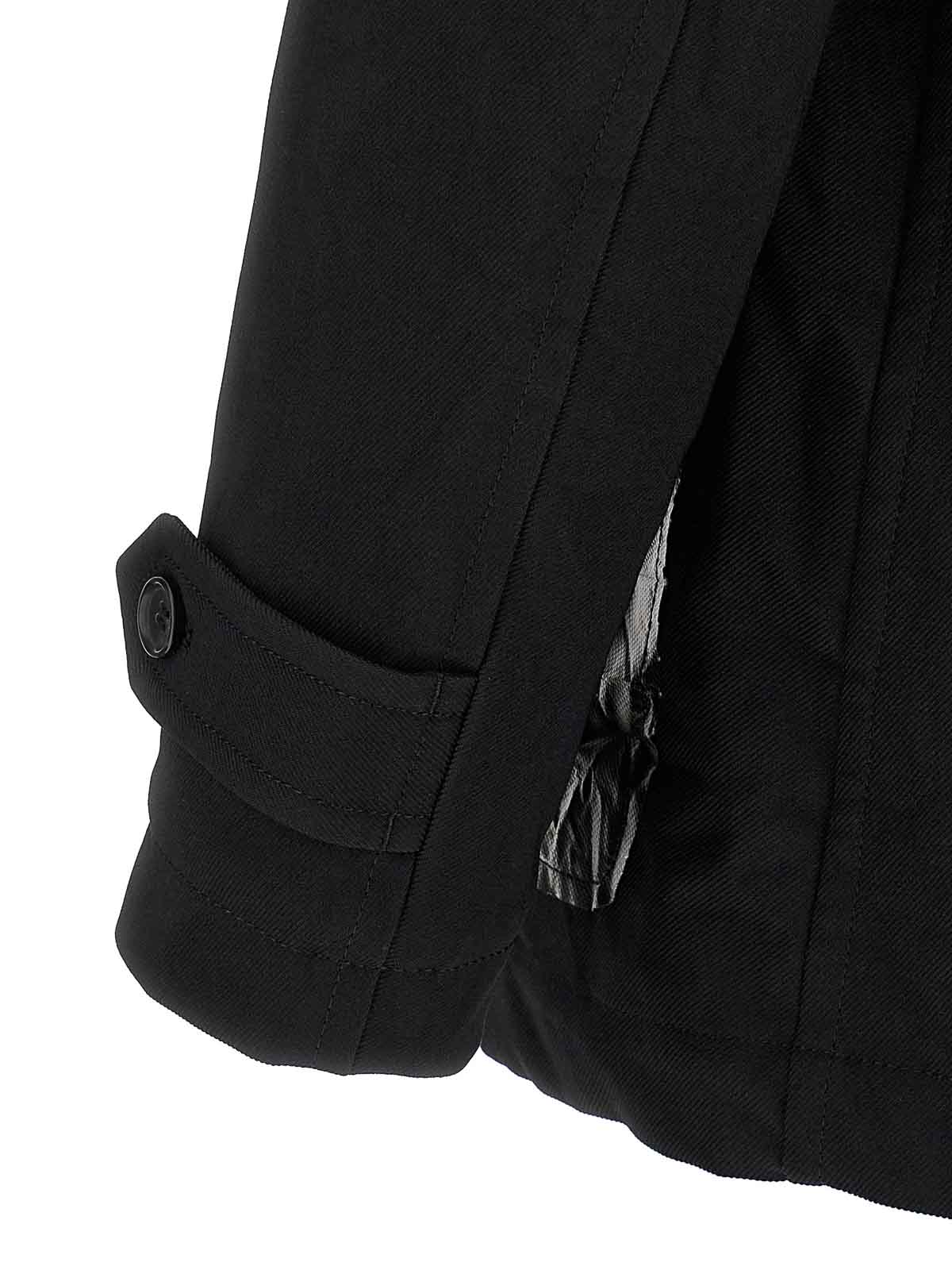 Comme Des Garçons Double-breasted Coat Featuring Notched Lapels In Black