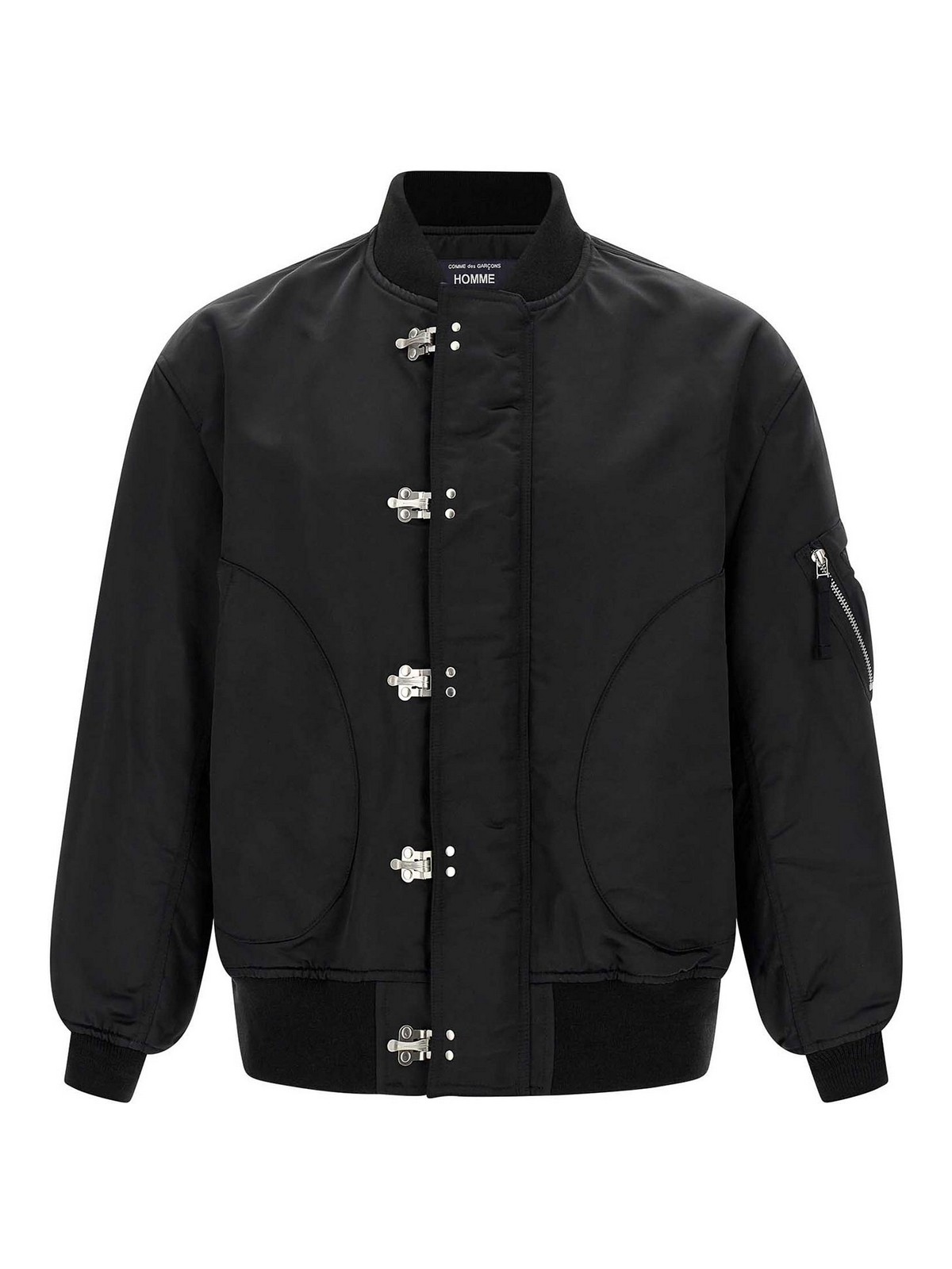 Comme Des Garcons Hommes Plus Nylon Bomber Jacket In Black
