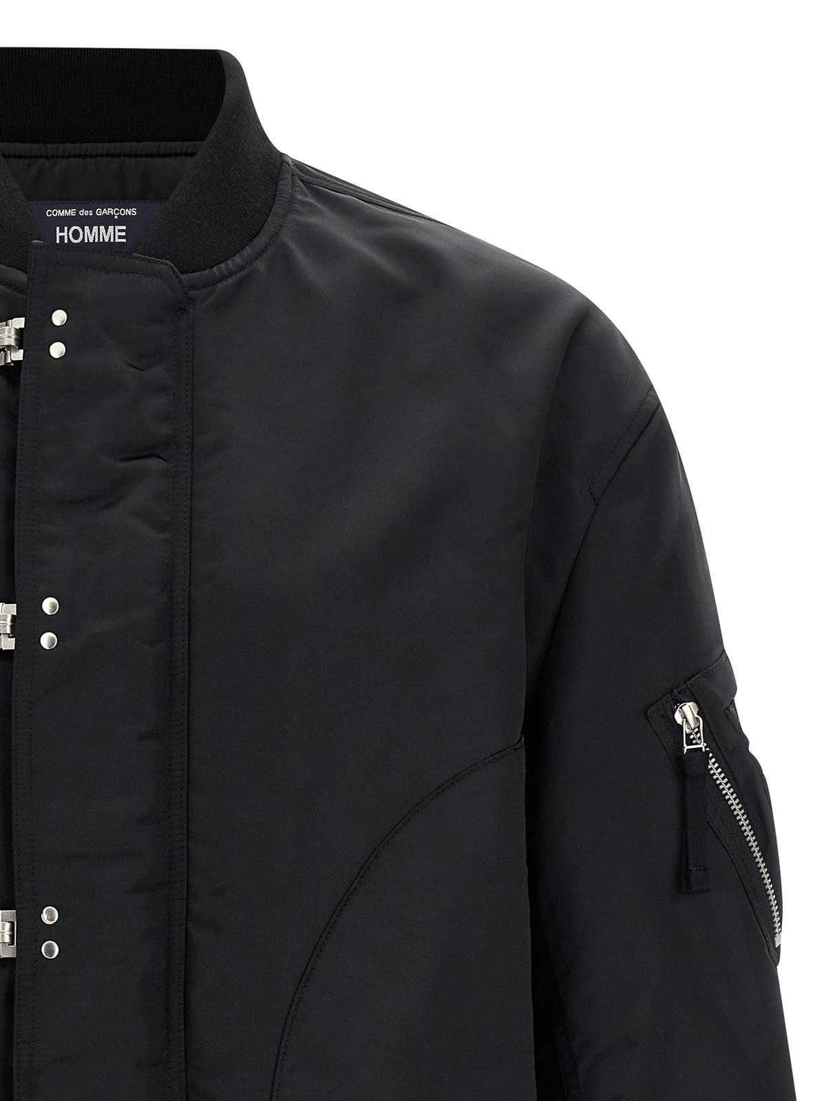 Comme Des Garcons Hommes Plus Nylon Bomber Jacket In Black