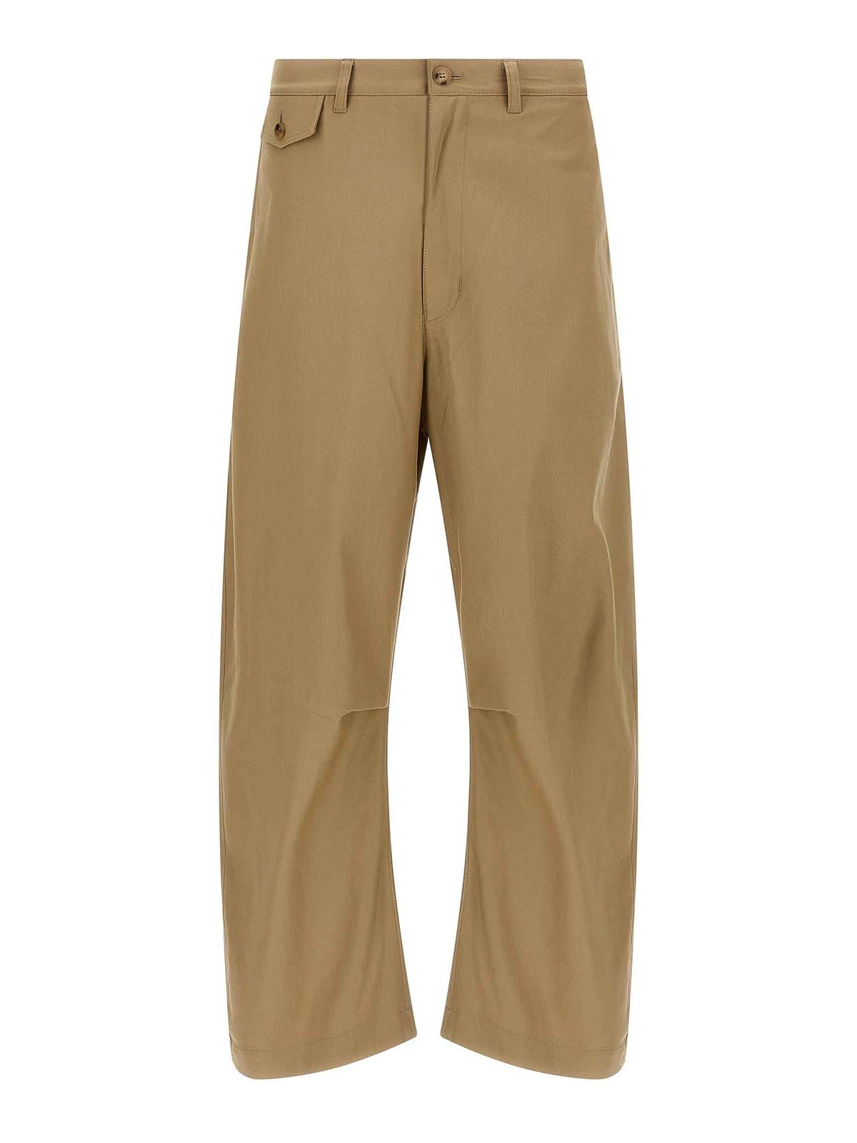 Comme Des Garcons Hommes Plus Curved Leg Pants In Brown