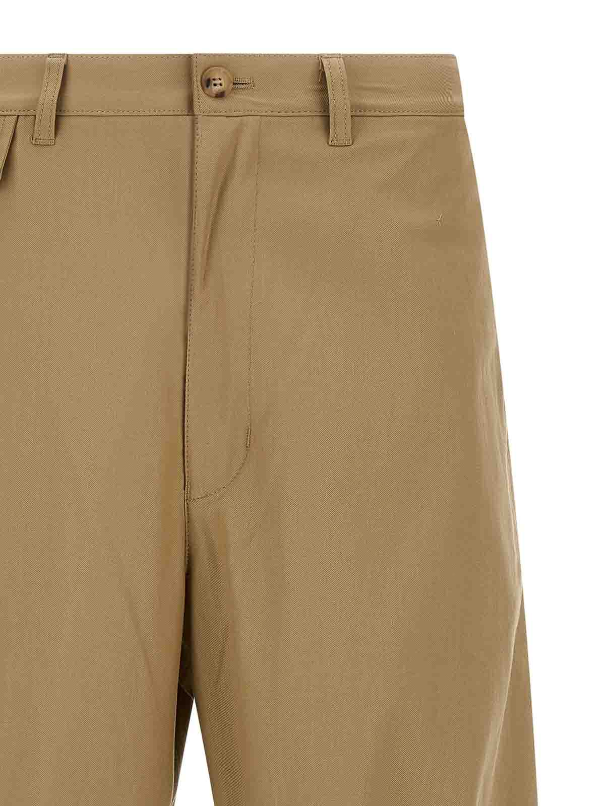 Comme Des Garcons Hommes Plus Curved Leg Pants In Brown