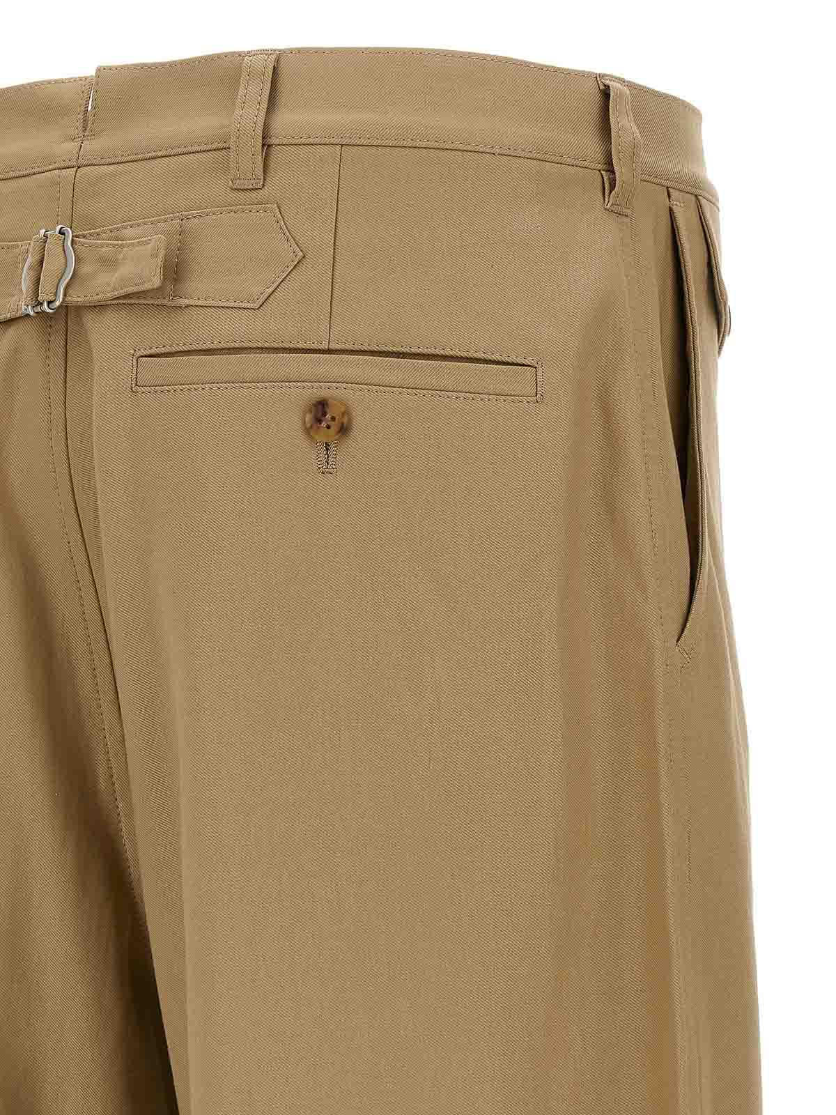 Comme Des Garcons Hommes Plus Curved Leg Pants In Brown