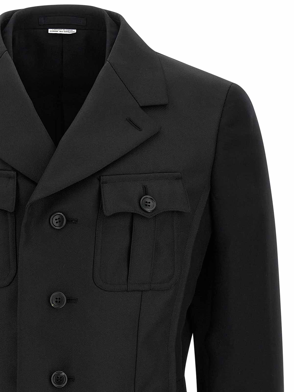 Comme Des Garcons Hommes Plus Double Layer Blazer Jacket In Black