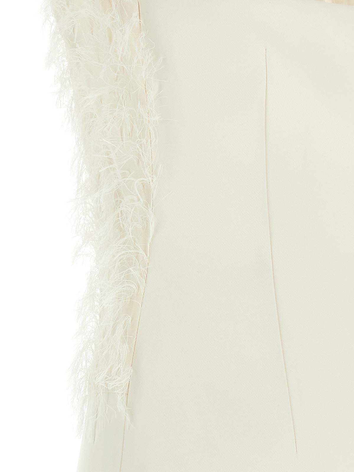 Courrèges Halter Neck Sleeveless Mini Dress With Feathers In White