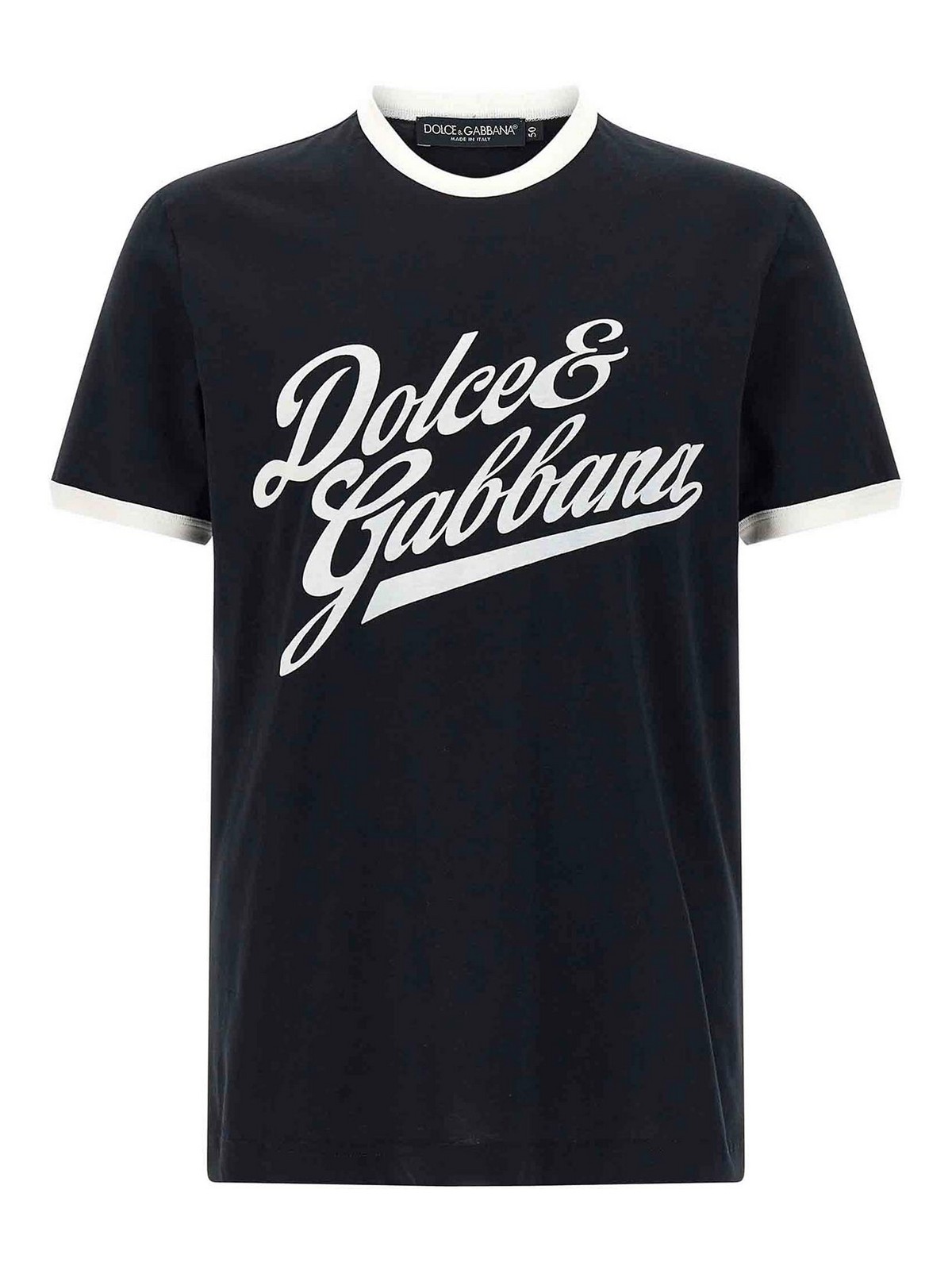 Dolce & Gabbana Round Neck T-shirt In Cotton In Blue