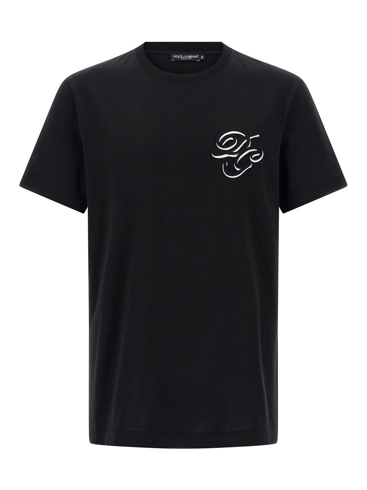 Dolce & Gabbana Crew Neck Short Sleeves T-shirt In Black