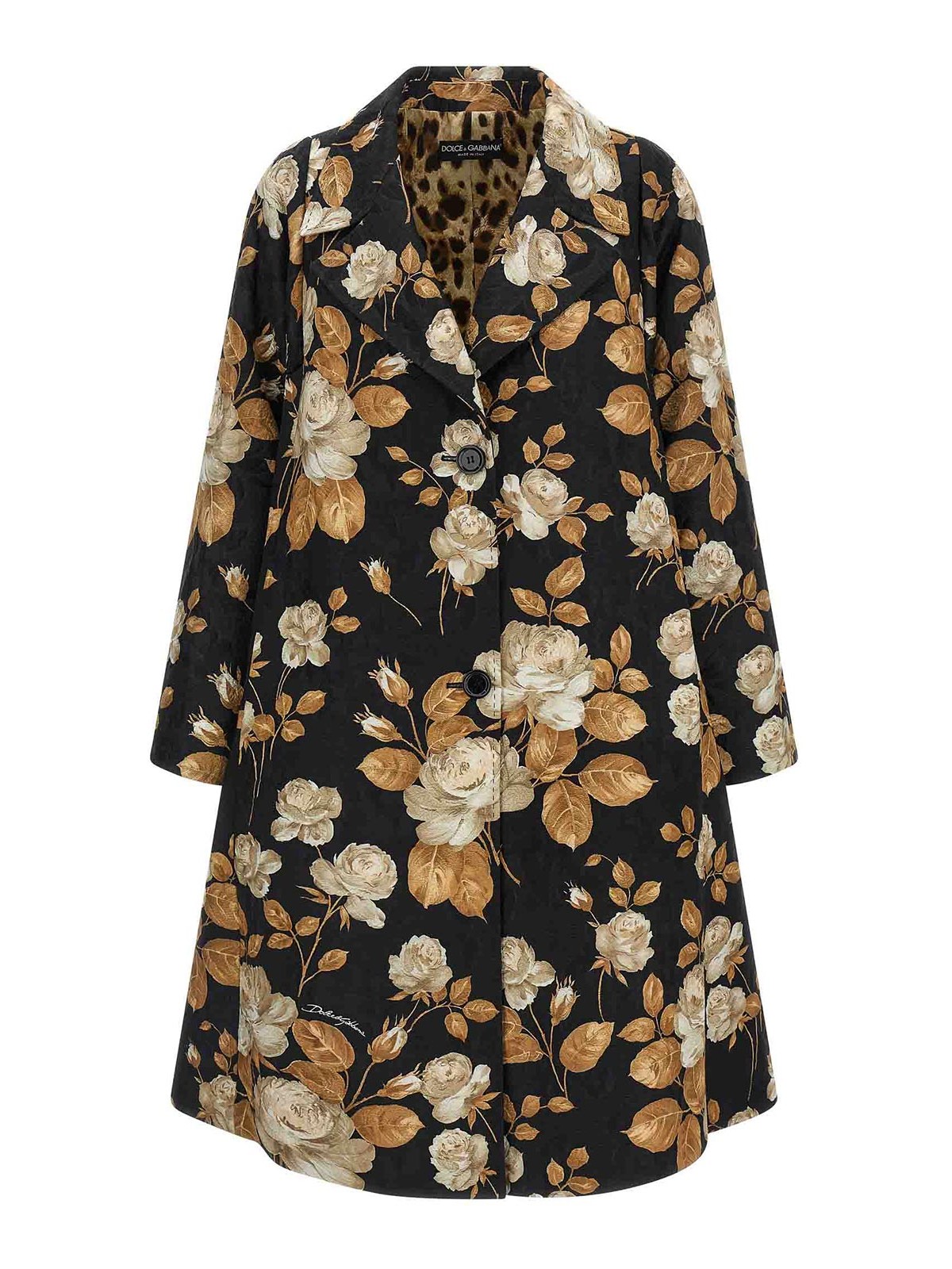 Dolce & Gabbana Brocade Coat In Multi