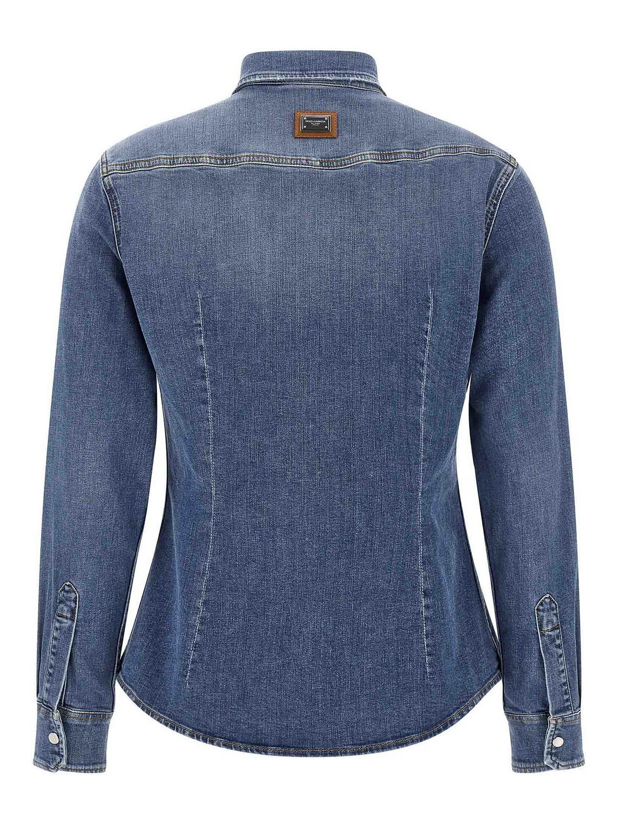 Dolce & Gabbana Used-effect Cotton Denim Shirt In Blue
